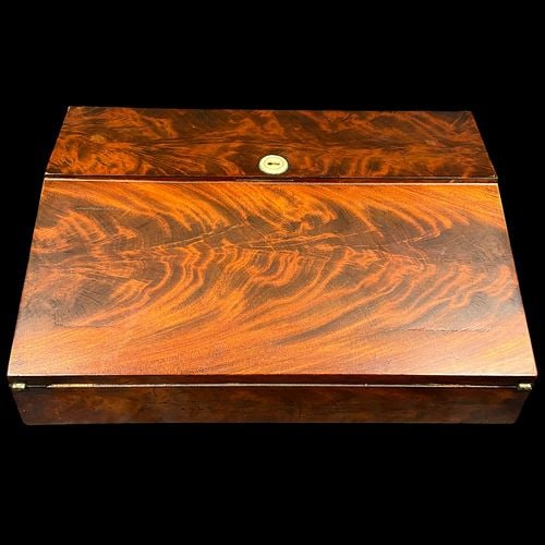 Antique Mahogany Portable Writing Lap Desk with Fitted Interior (1 of 10)