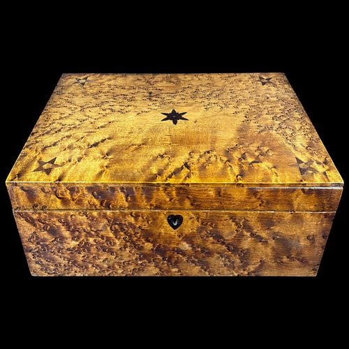 Antique Birdseye Maple Box with Star Inlay (1 of 8)