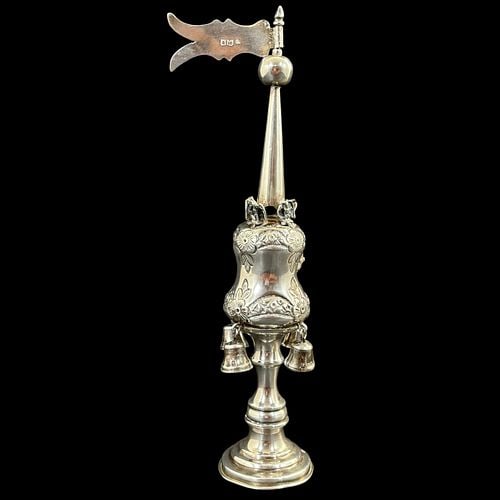 English Sterling Silver Havdalah Besamim Spice Tower with Bells (1 of 10)