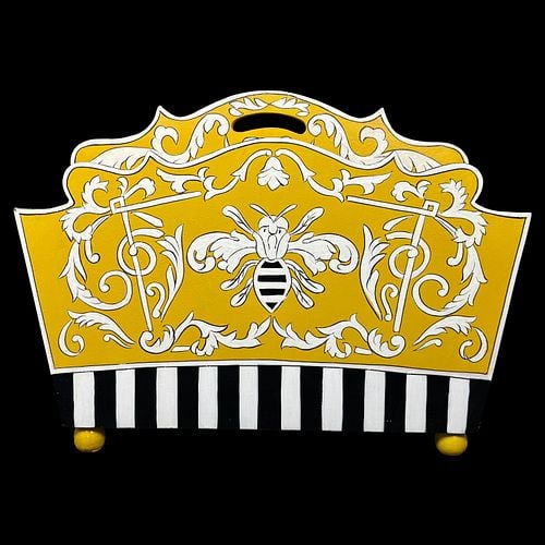 Mackenzie Childs Hand-Painted Bee & Beehive Divided Magazine Rack (1 of 9)