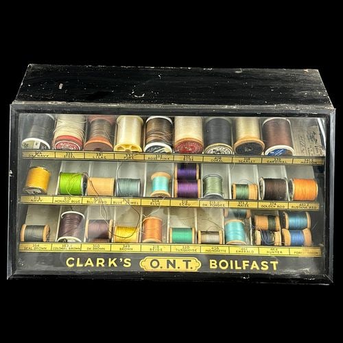 Antique Clark’s O.N.T. Boilfast Spool Silk Advertising Display Cabinet (1 of 7)