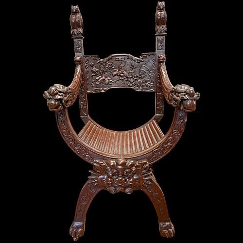 Elaborately Carved Asian Dragon and Eagle Throne Chair (1 of 6)
