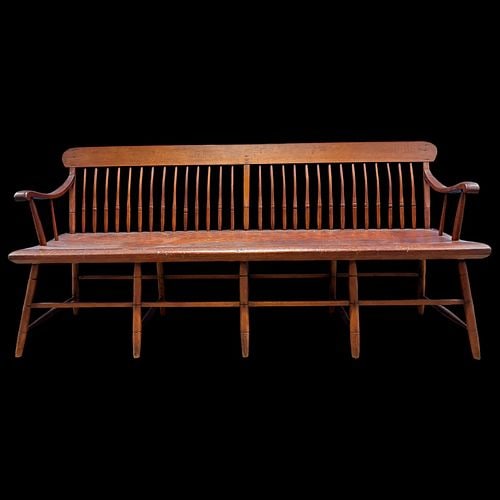 Antique Windsor-Style Spindle-Back Deacon’s Bench (1 of 6)