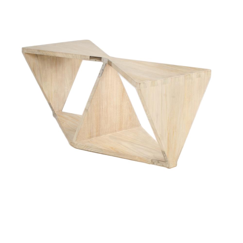 SOLID TEAK GEOMETRIC BENCH OR BOOKCASE (1 of 9)