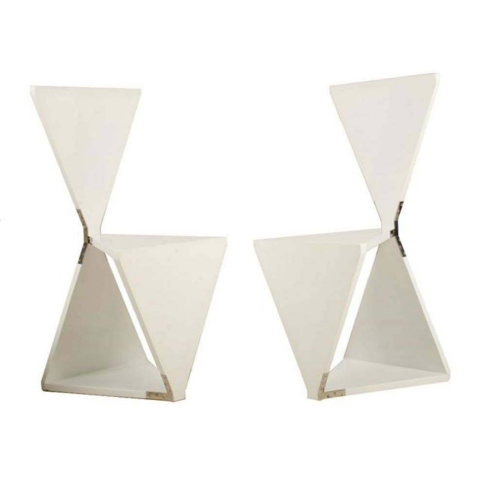 PAIR GEOMETRIC HALL CHAIRS (1 of 8)