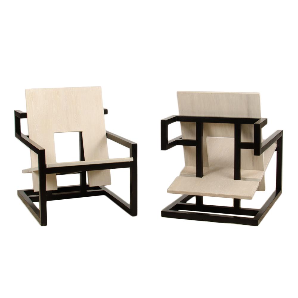 PAIR MAHOGANY FRAME CLUB CHAIRS (1 of 3)