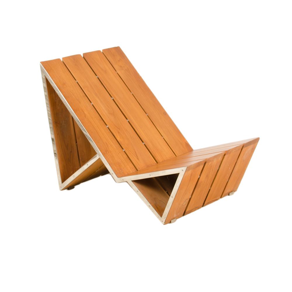 SOLID TEAK OUTDOOR LOUNGE CHAISE (1 of 7)