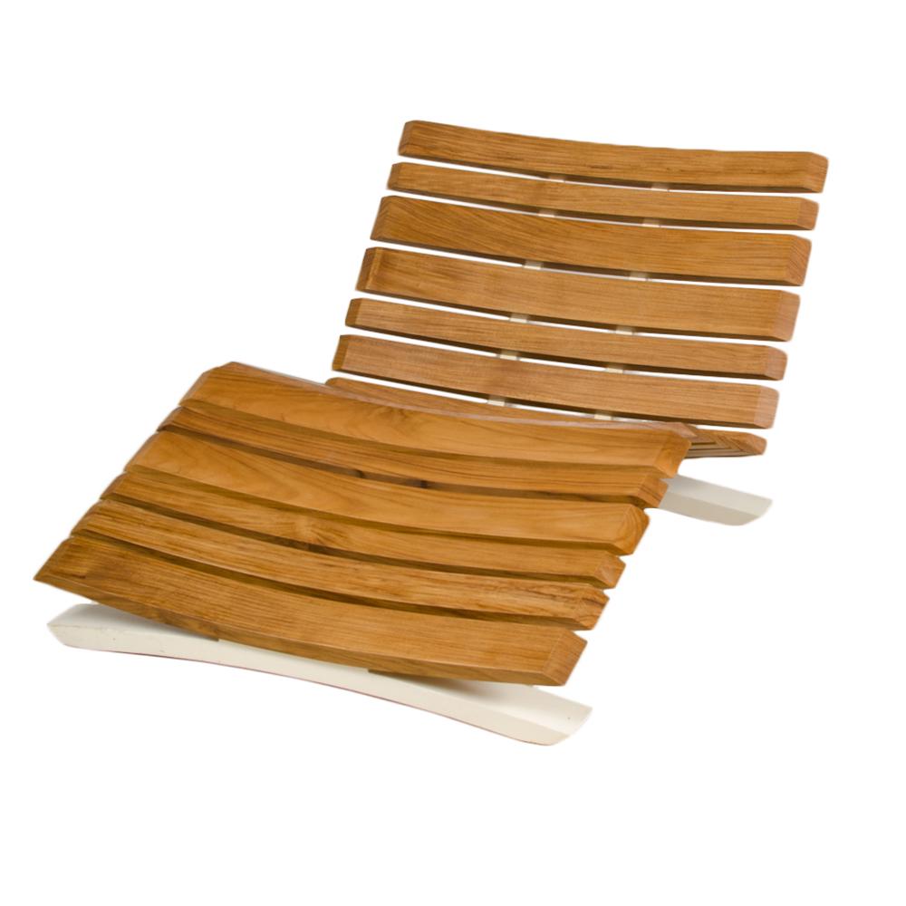 SOLID TEAK RIBBED OUTDOOR LOUNGE CHAIR (1 of 9)
