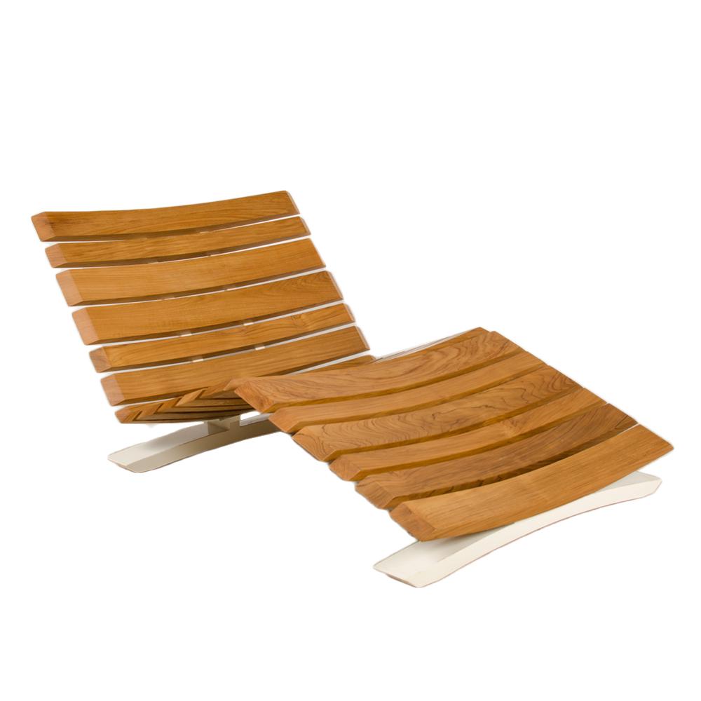 SOLID TEAK RIBBED OUTDOOR LOUNGE CHAIR (1 of 10)