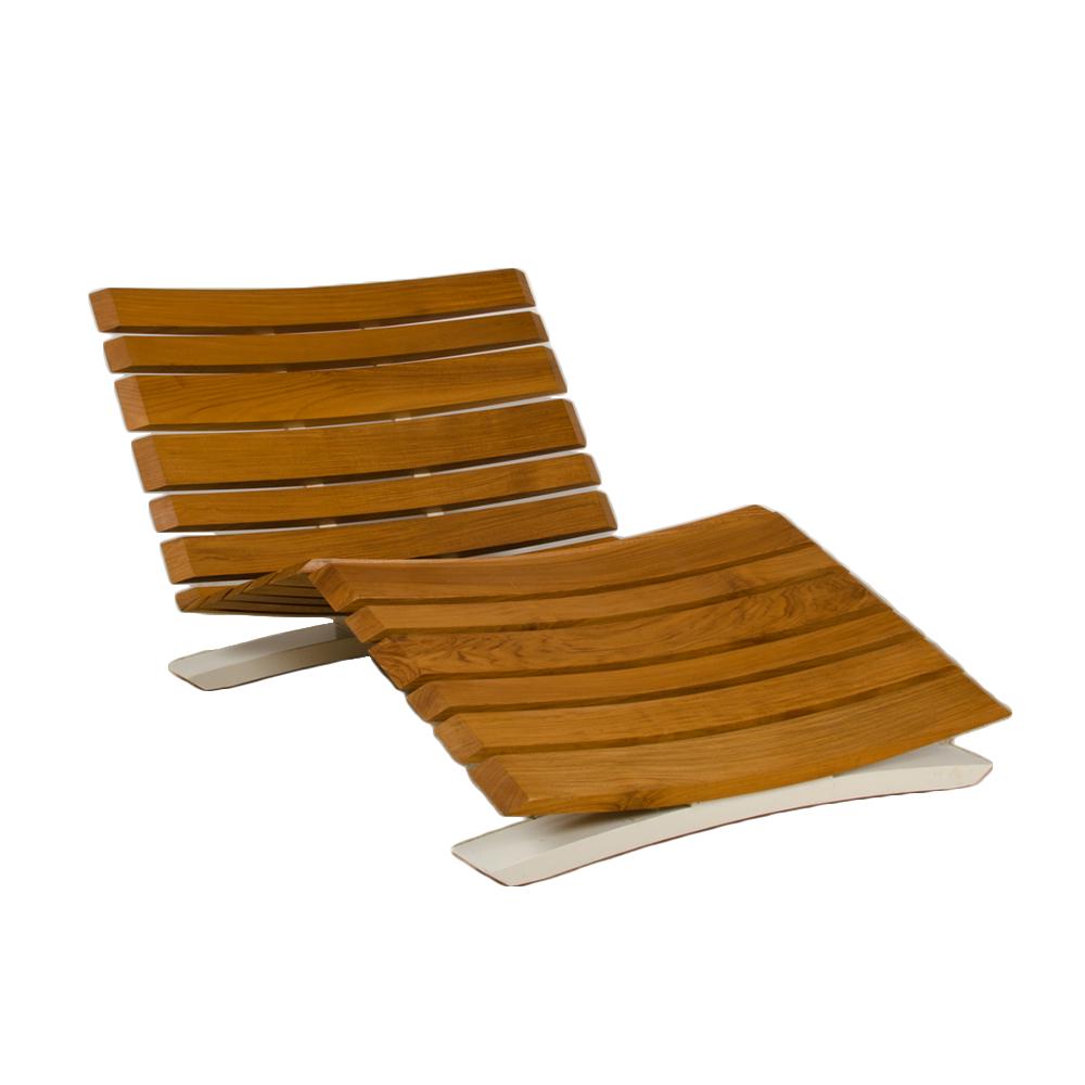 SOLID TEAK RIBBED OUTDOOR LOUNGE CHAIR (1 of 11)