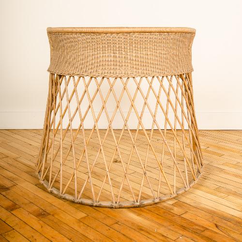 A  FRENCH RATTAN  DESK IN MANNER OF JEAN ROYERE (1 of 4)