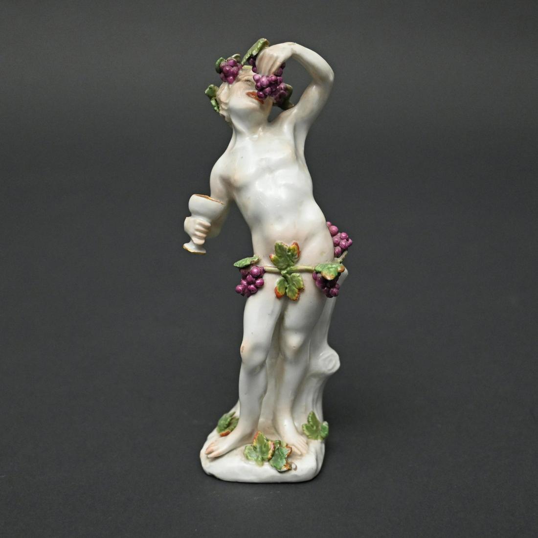 Meissen Figure Of Bacchus After J.F. Eberlein: Meissen Figure Of Bacchus, Modeled After J.F. Eberlein. Height 4 3/4 Inches.