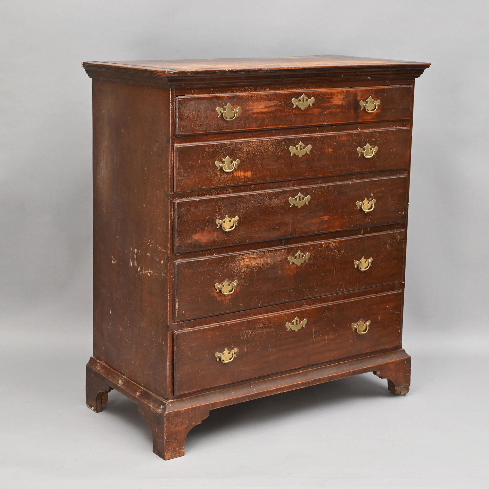 New England Chippendale Maple Tall Chest (1 of 6)