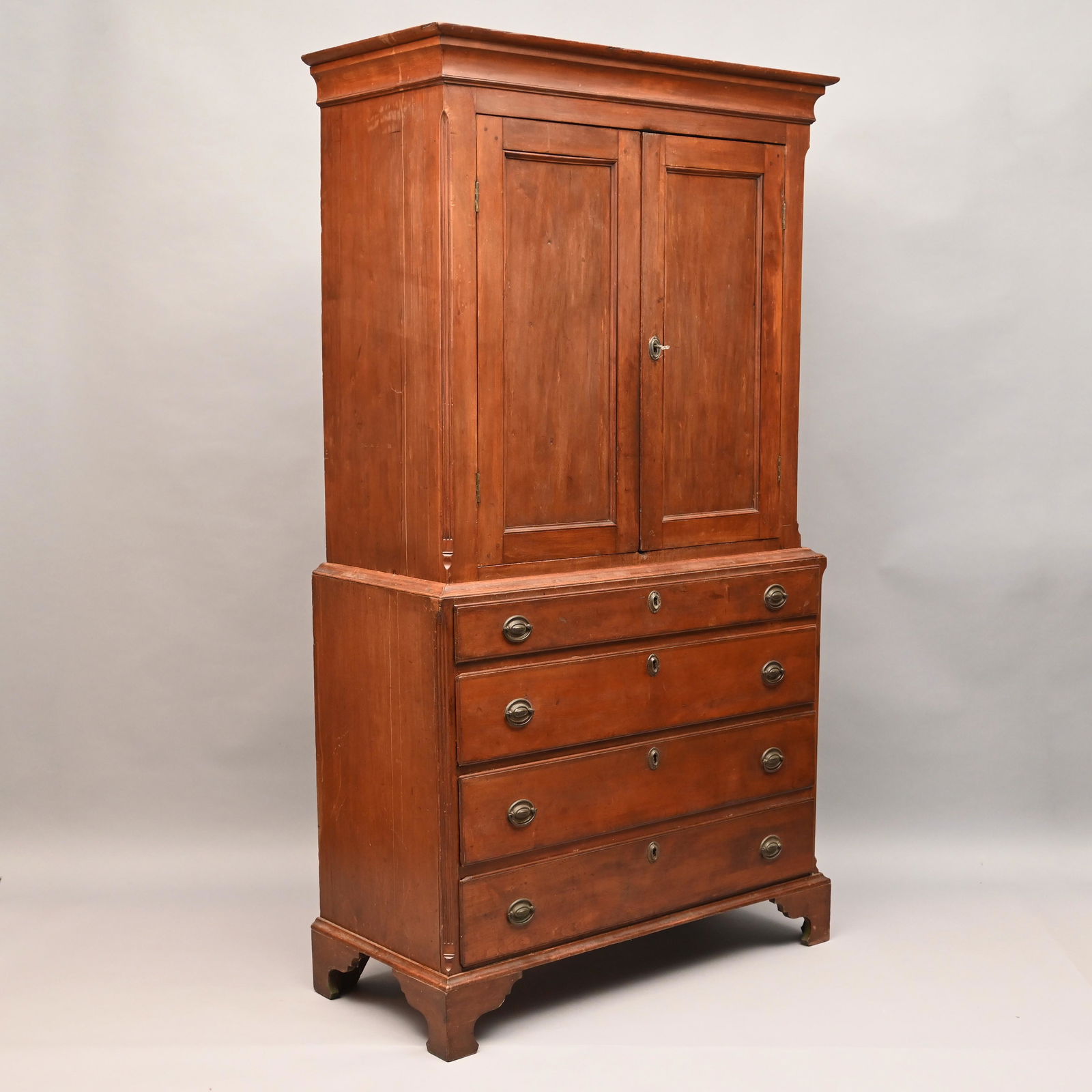 Connecticut Chippendale Cherry Linen Press (1 of 8)