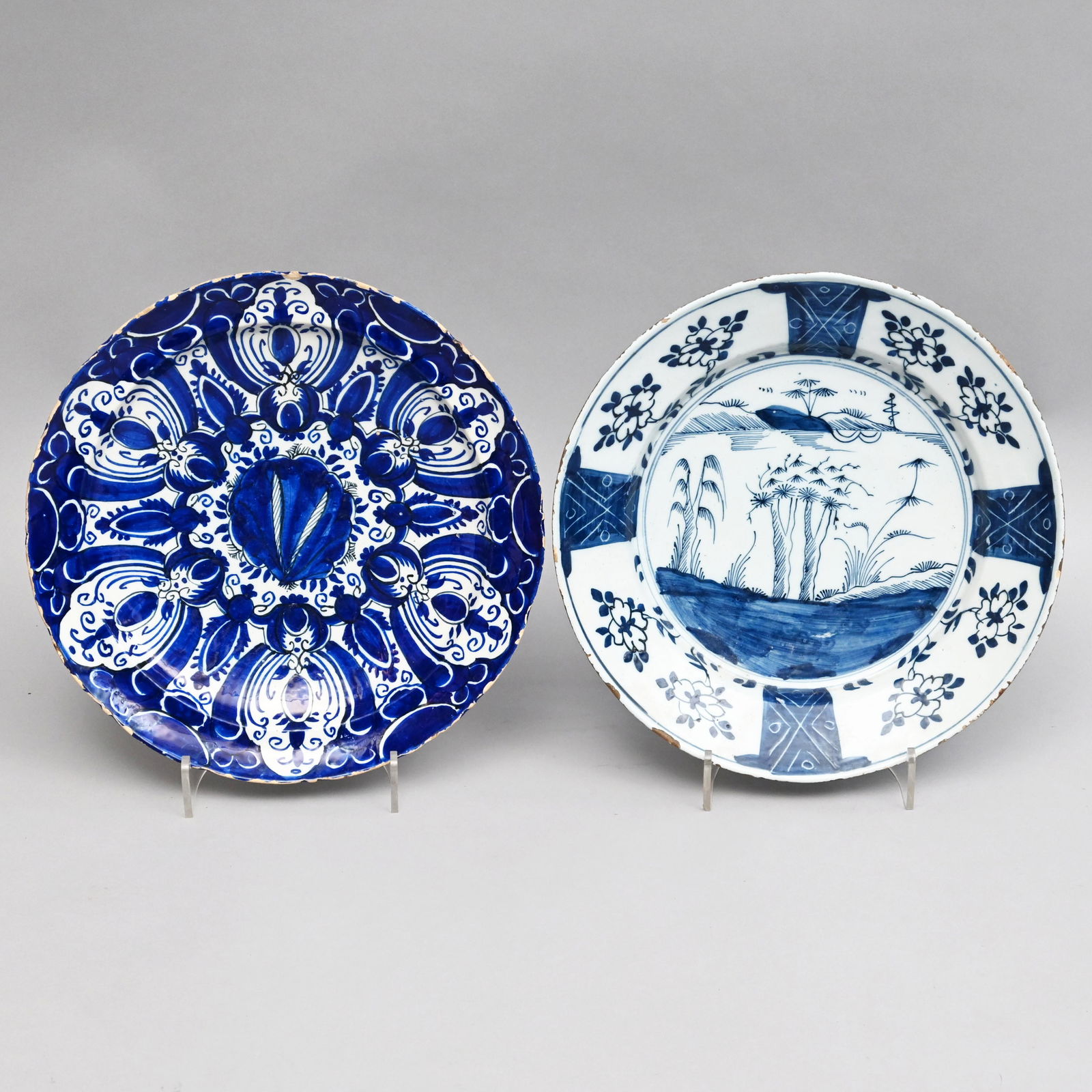 Two Dutch Delft Blue & White Chargers (1 of 5)