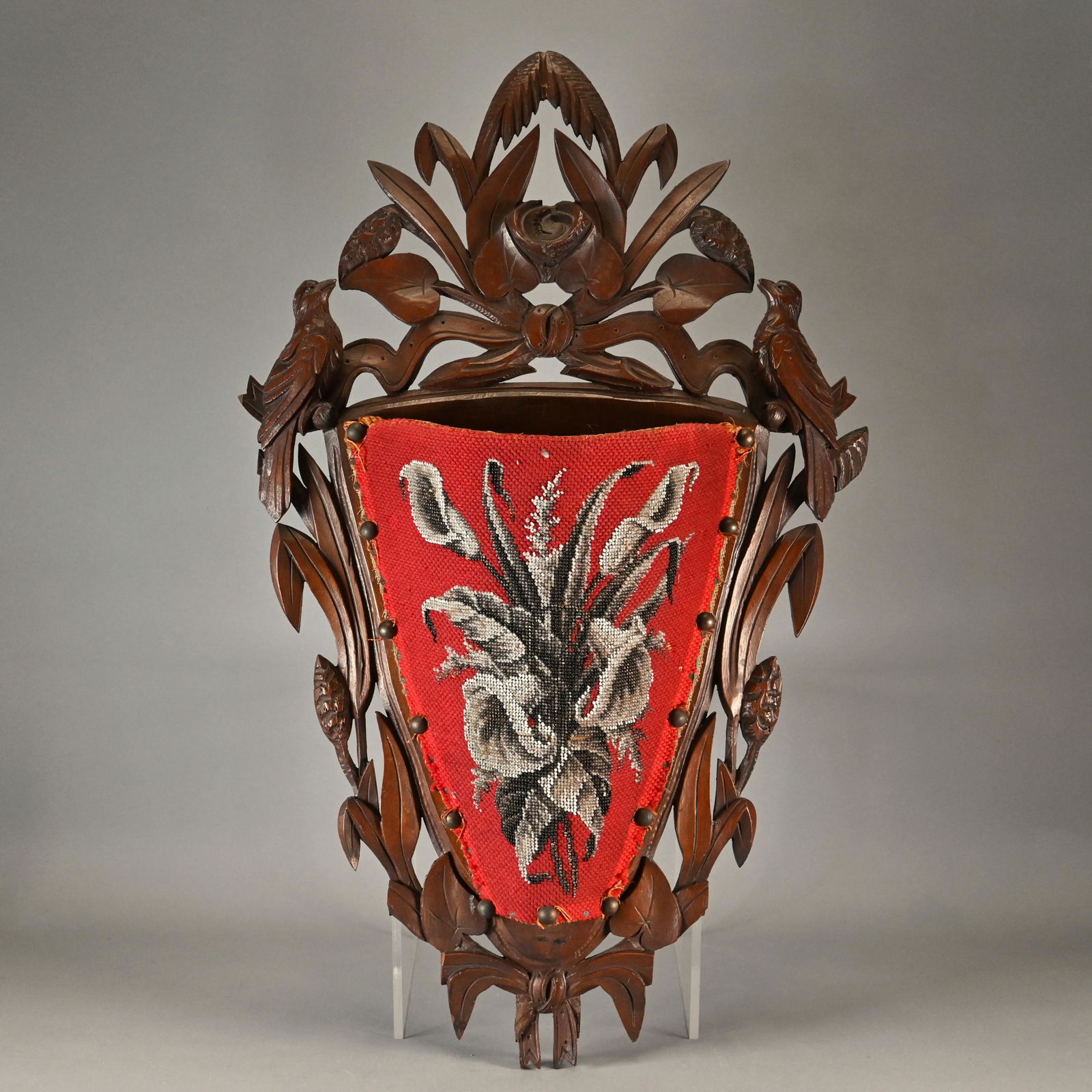 Renaissance Revival Beadwork Wall Pocket (1 of 3)