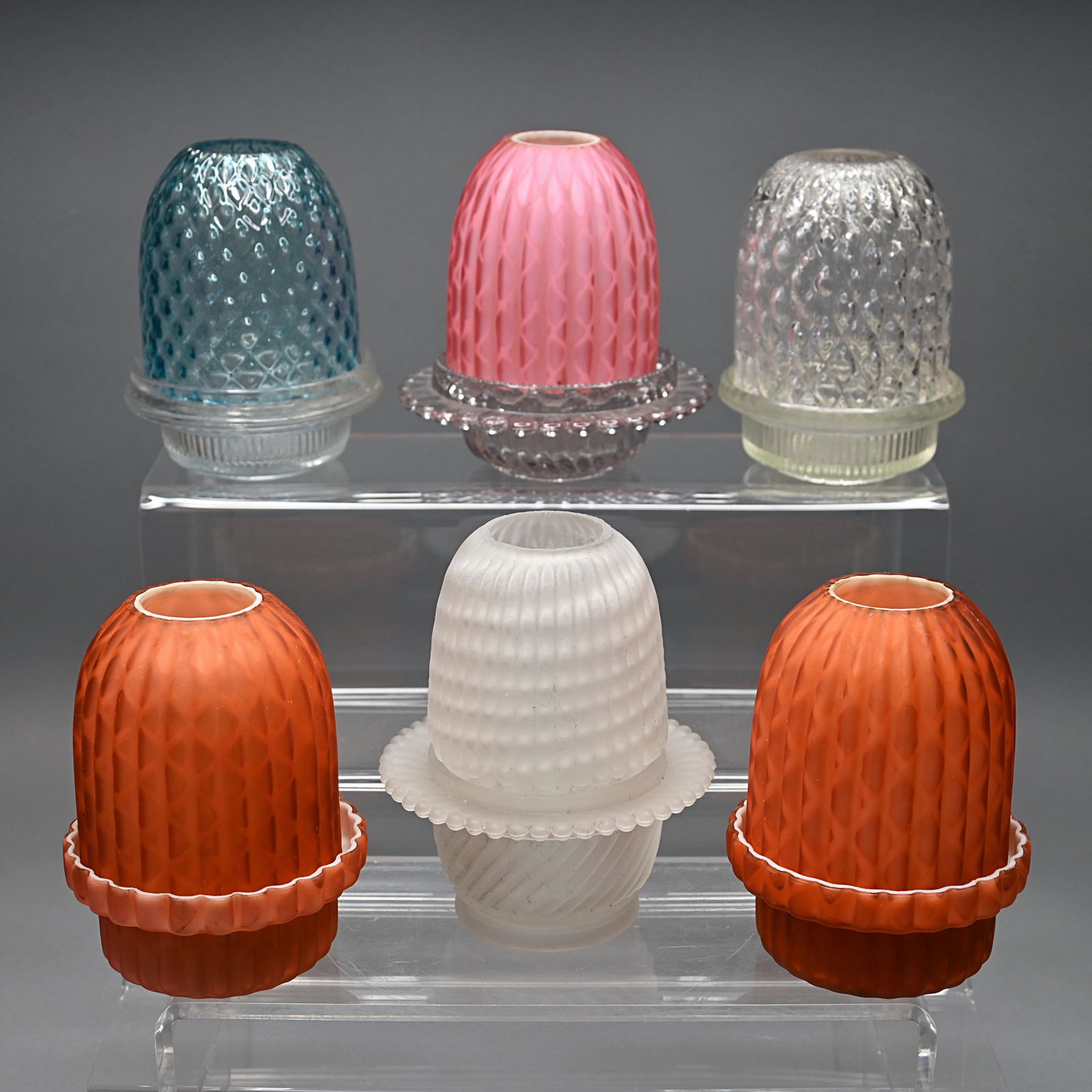 Lot of Six Assorted Glass Fairy Lamps (1 of 4)