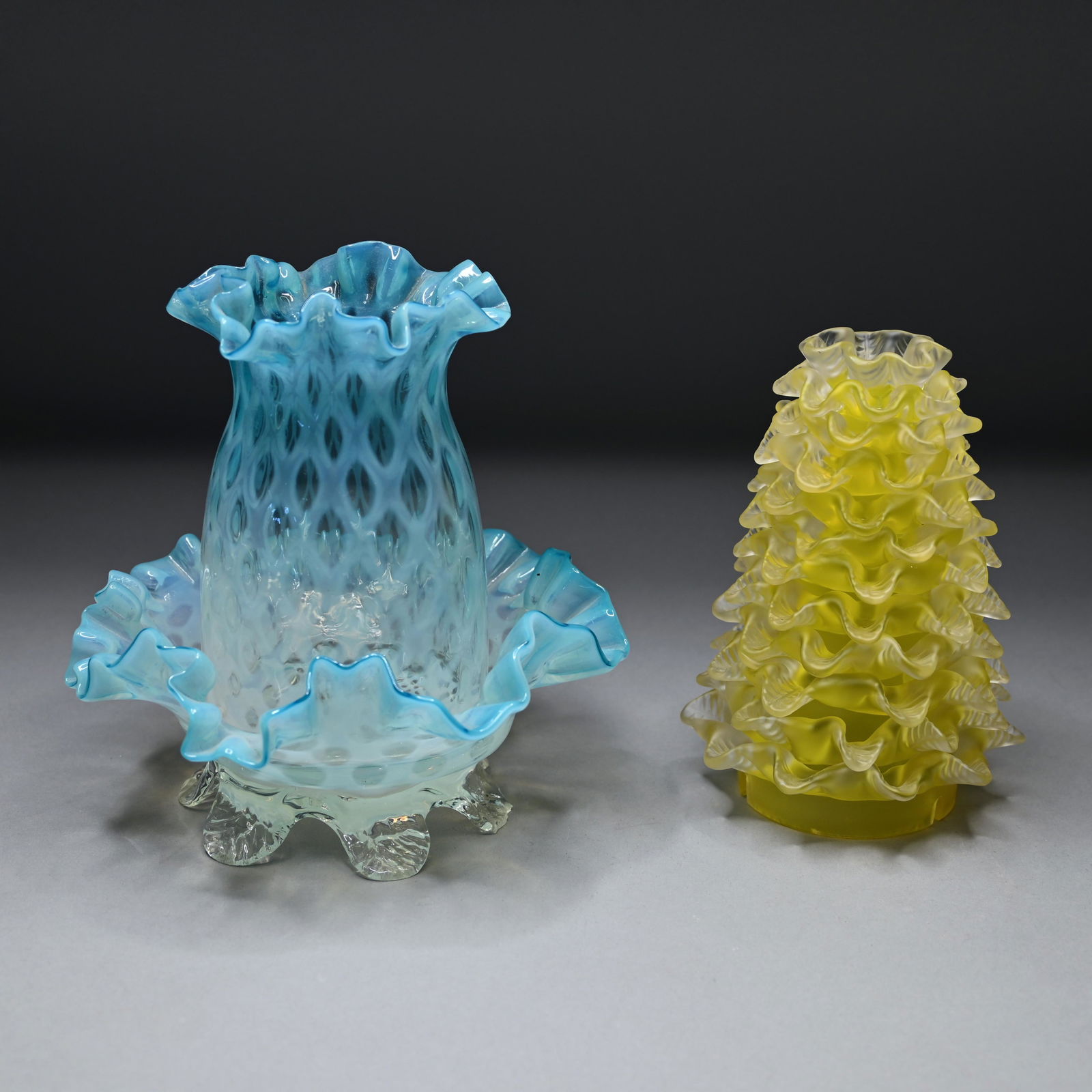 Blue Opalescent Fairy Lamp & Yellow Fairy Dome (1 of 9)