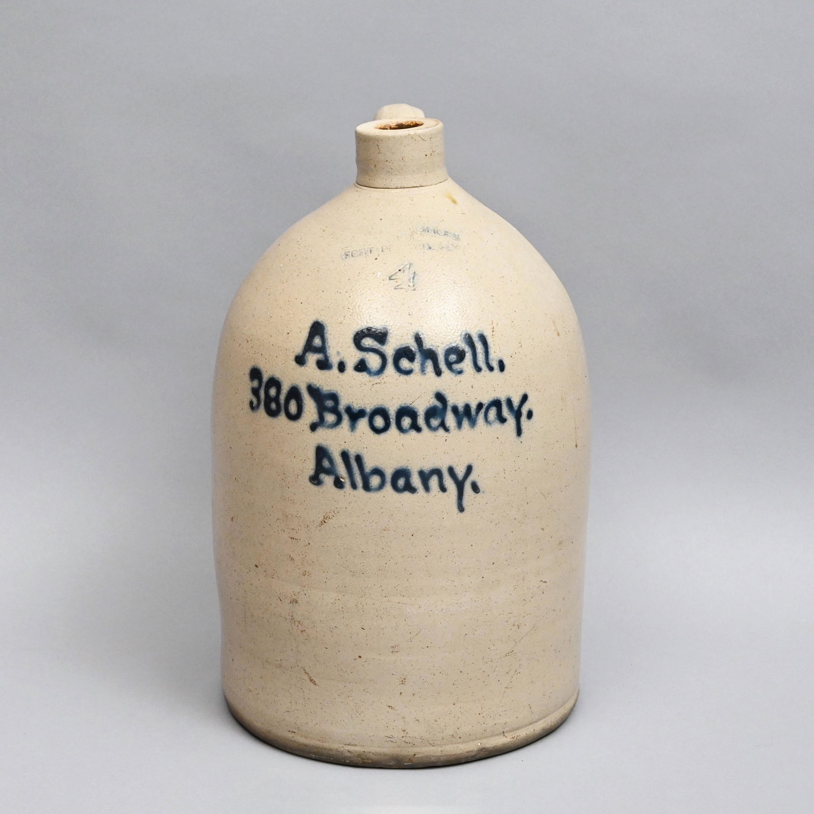 Four Gallon Ottman Bros. A. Schell Stoneware Jug (1 of 7)