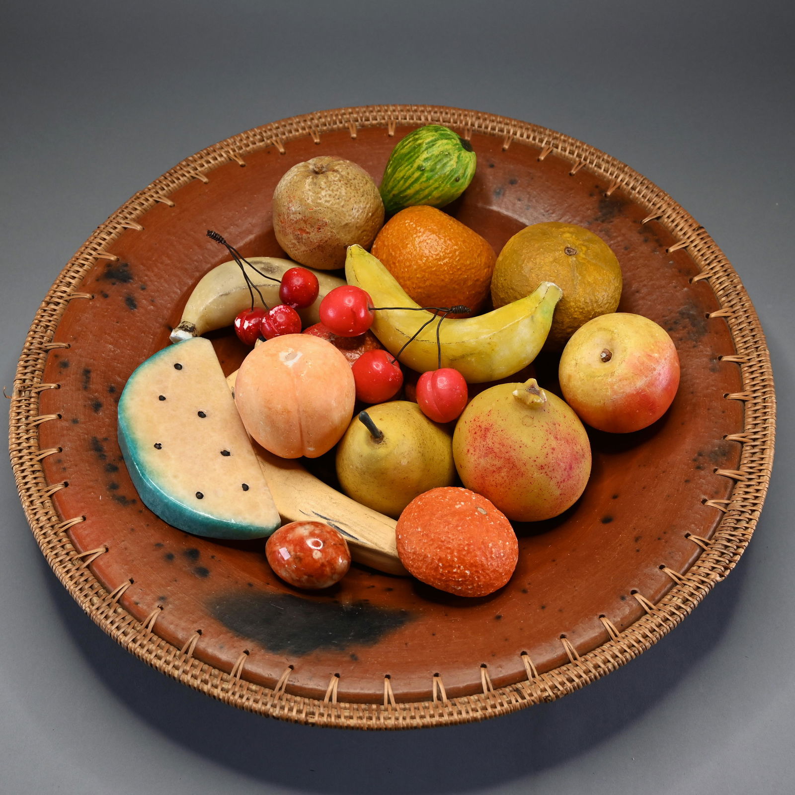 Earthenware Center Bowl with Stone Fruit (1 of 3)