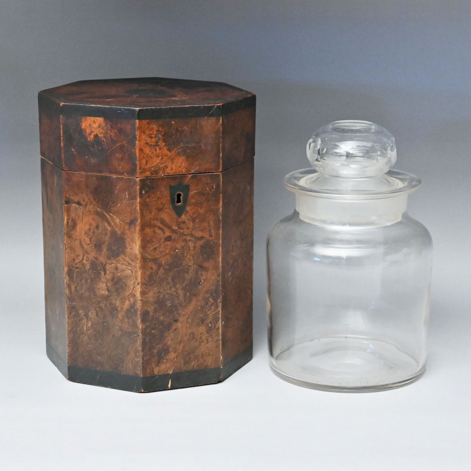 19th C. Burl Walnut Cased Apothecary Jar (1 of 7)