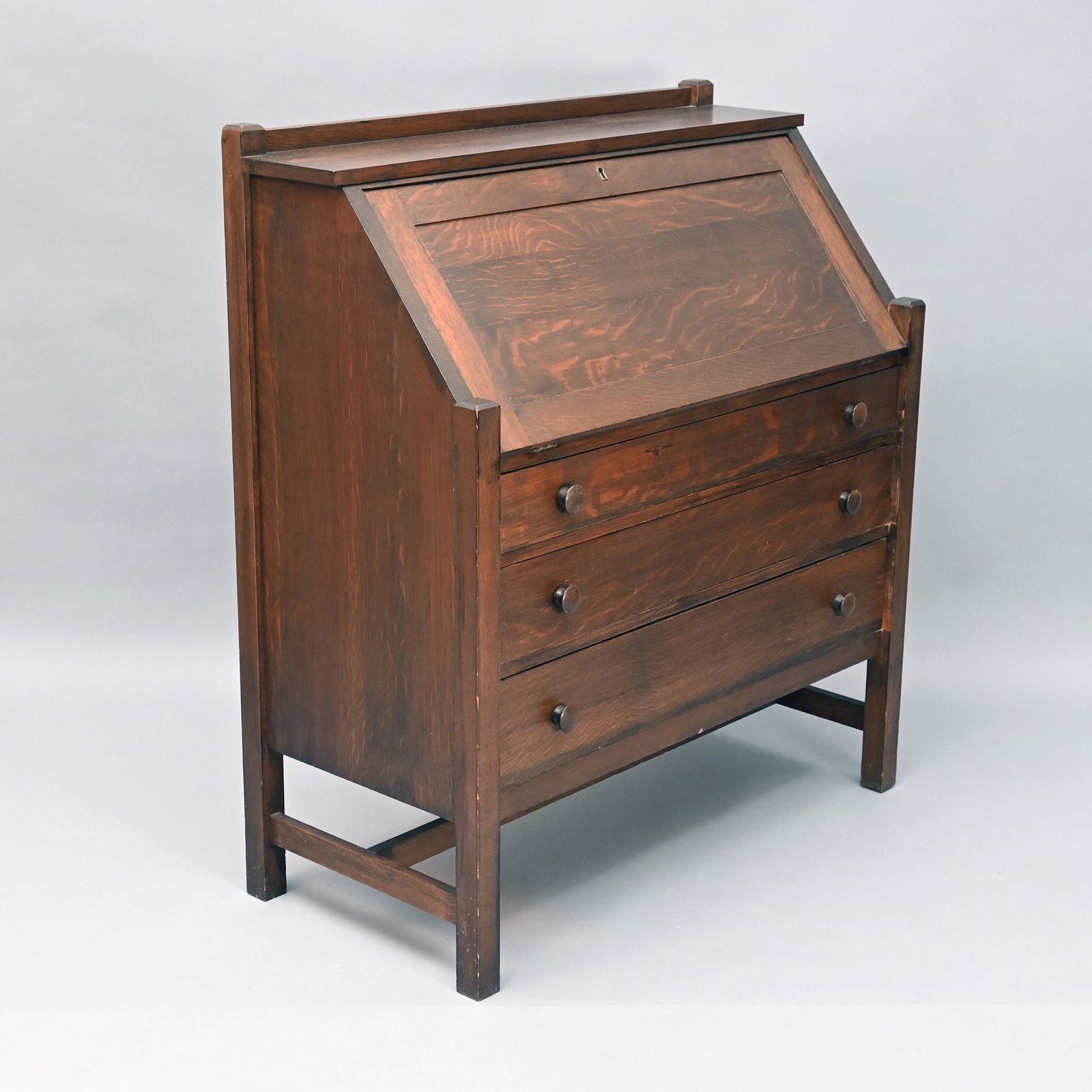 Mission Oak Slant Front Desk (1 of 6)