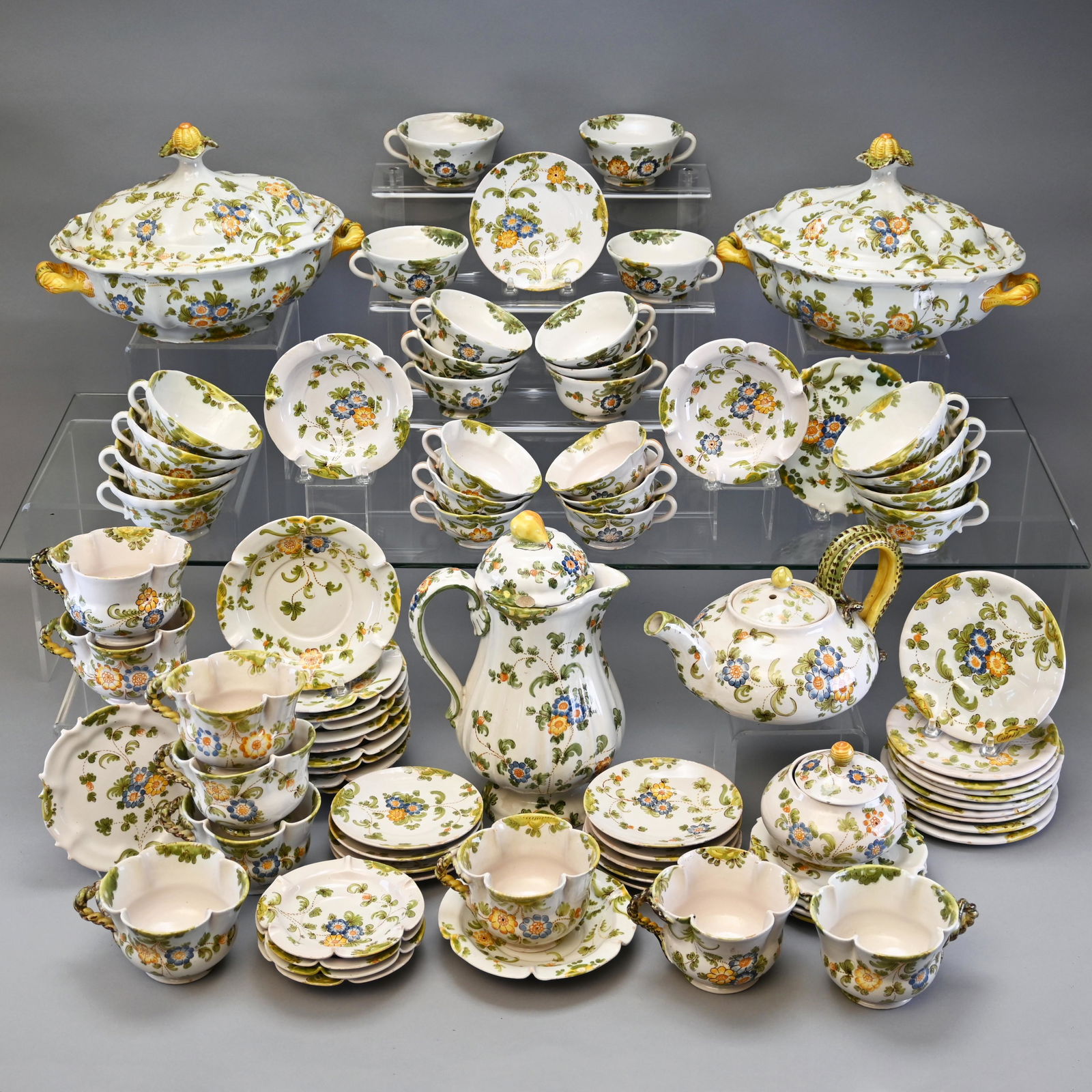 Extensive Cantagalli & Ginori Faience Dinner Svc. (1 of 6)