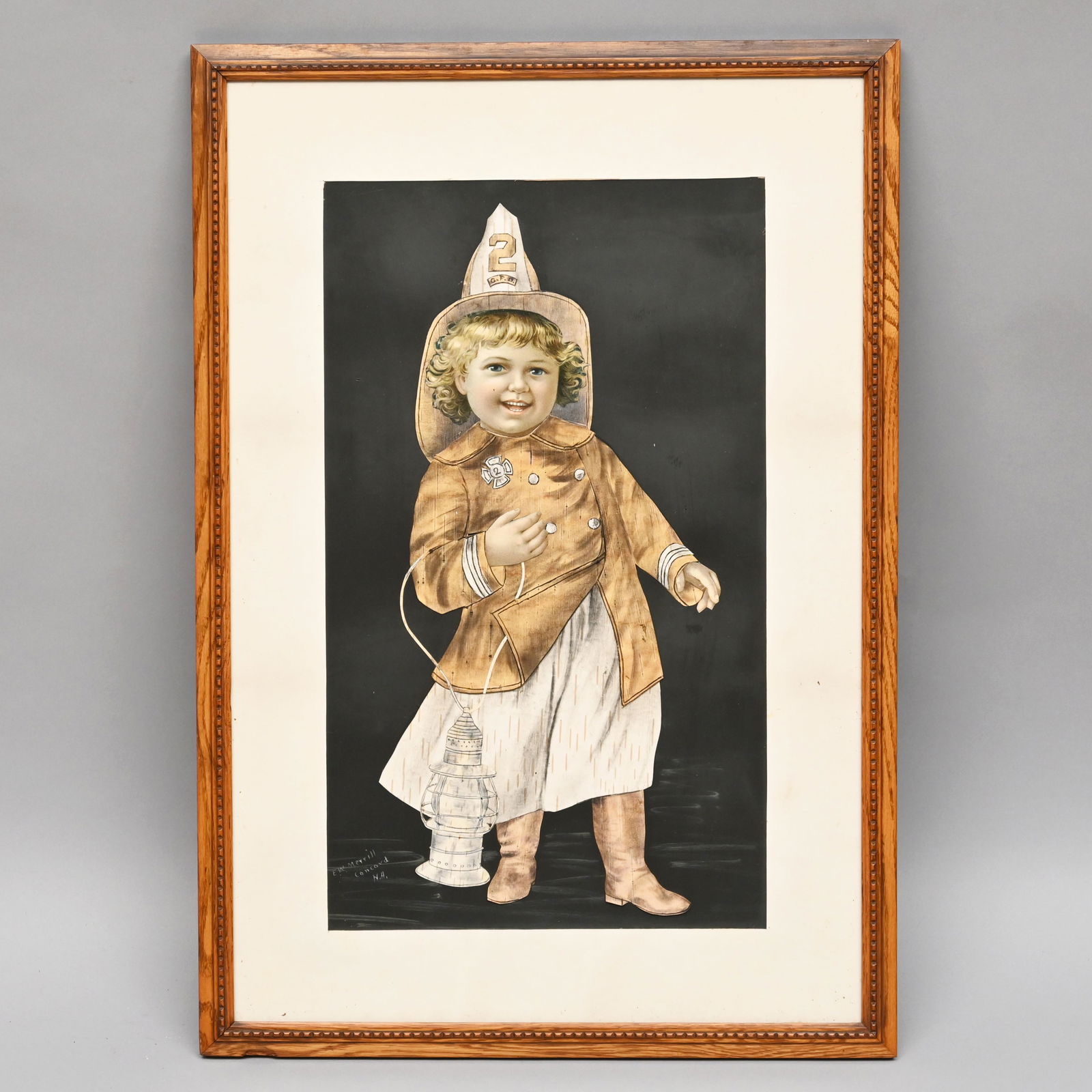 E W Merrill, Child in Firefighter Helmet & Uniform (1 of 2)