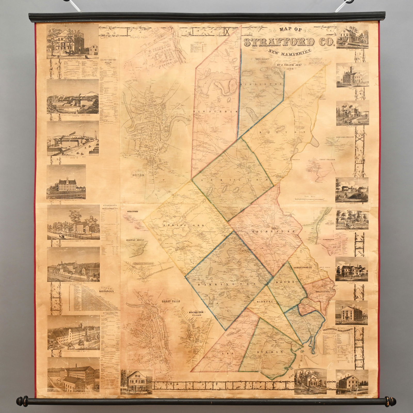 1856 Wall Map of Strafford Co., New Hampshire (1 of 5)