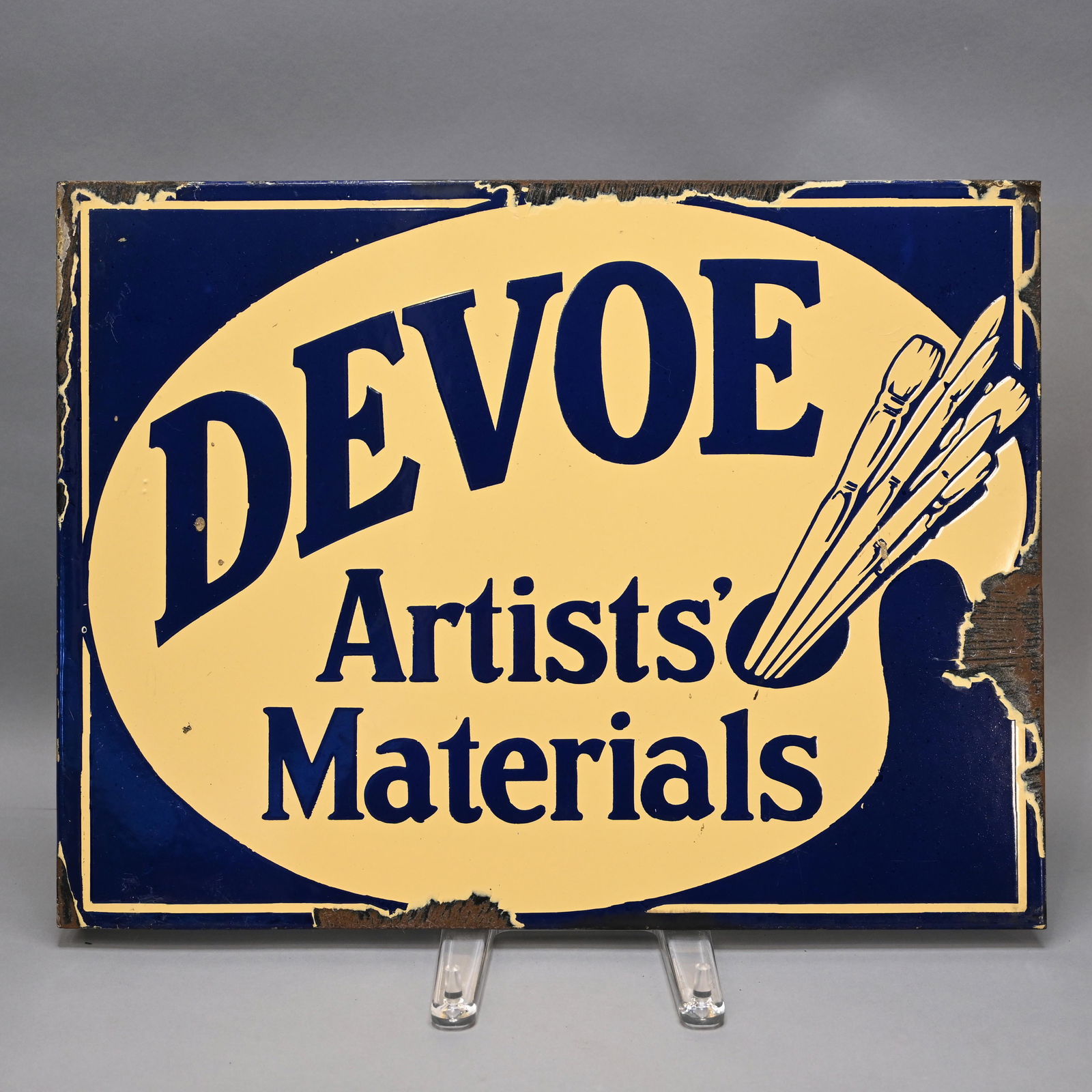 Devoe Artist Materials Enamel Flange Sign (1 of 4)