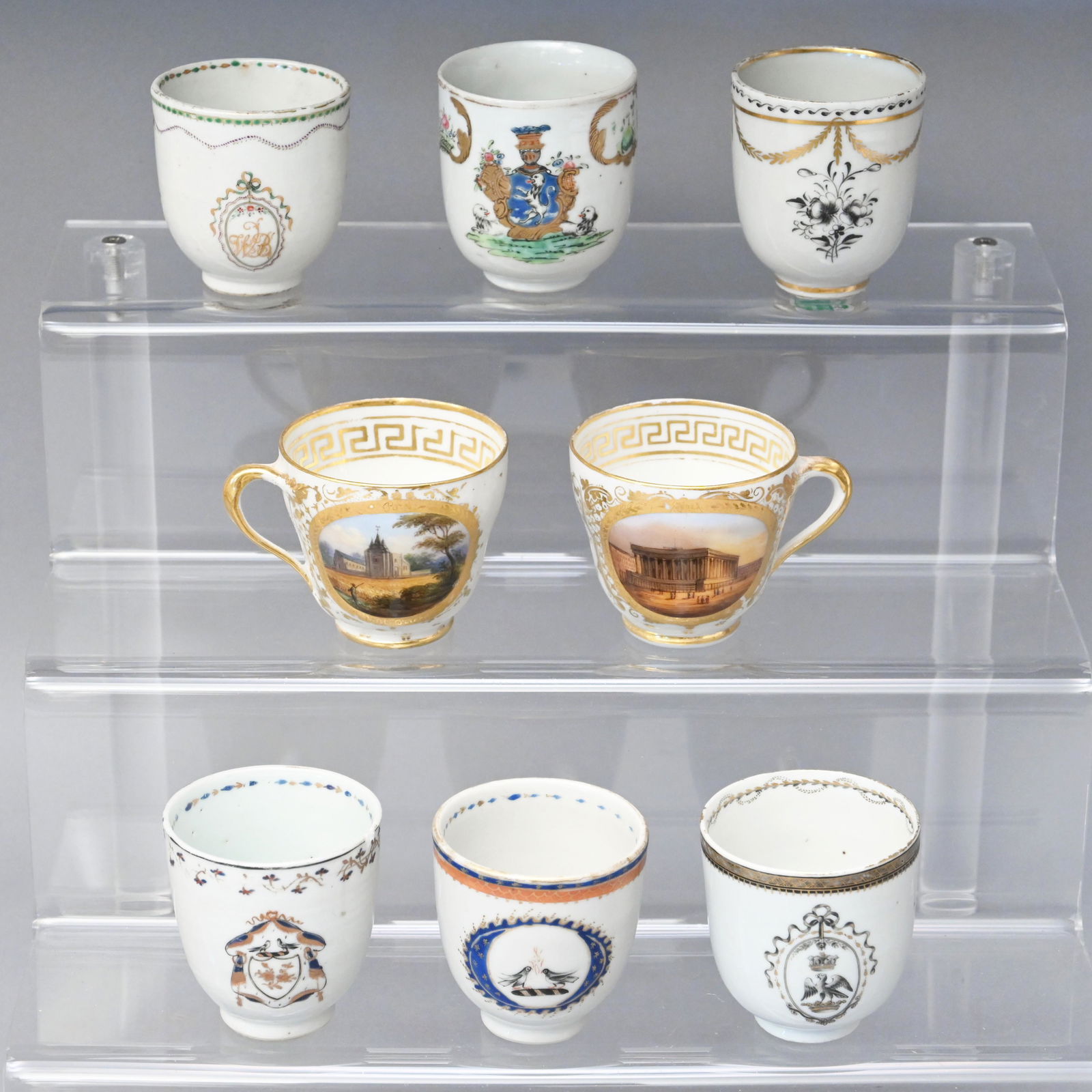 Six Chinese Export Armorial Cups and Two Others (1 of 3)