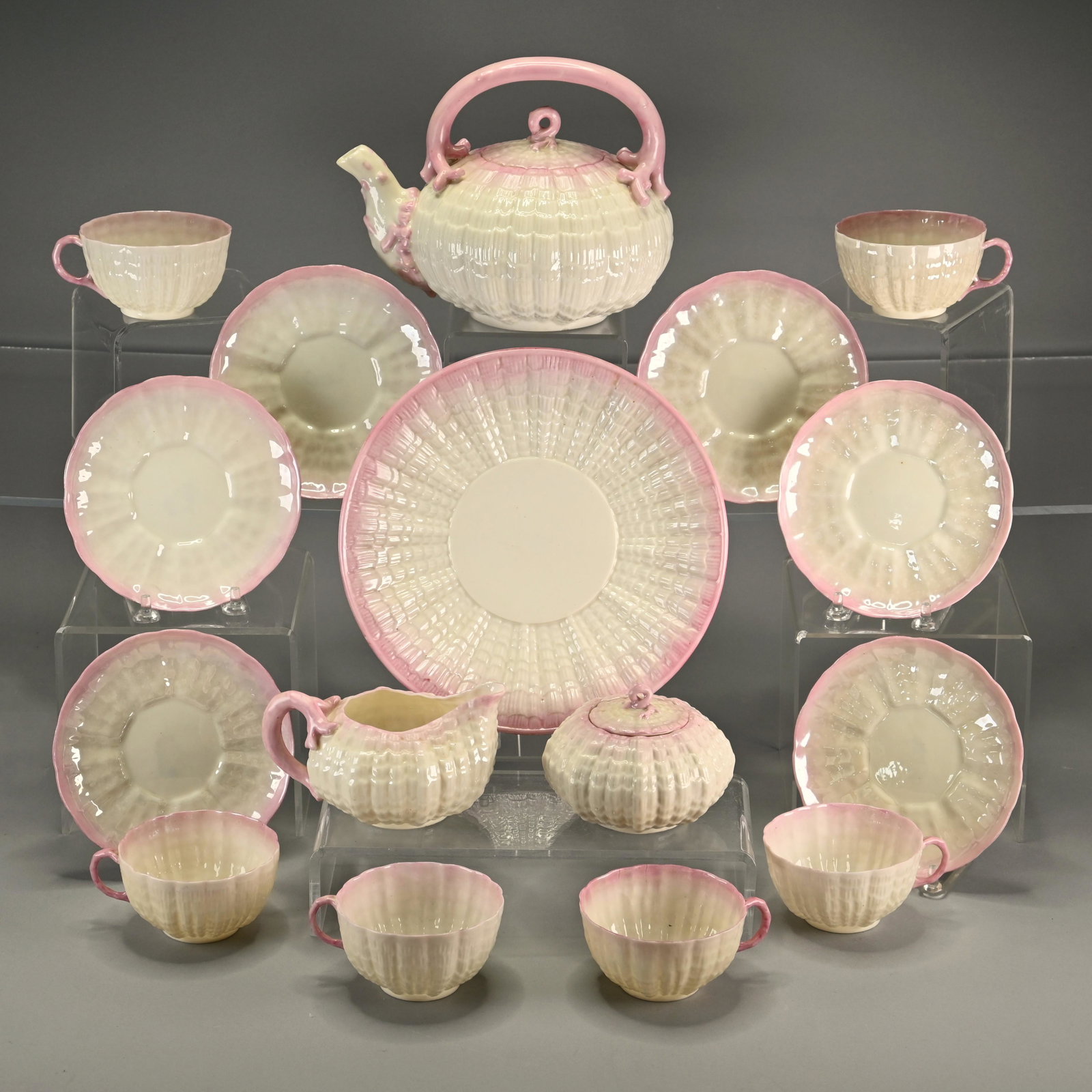 Irish Belleek Tea Service for Six, Black Mark (1 of 9)