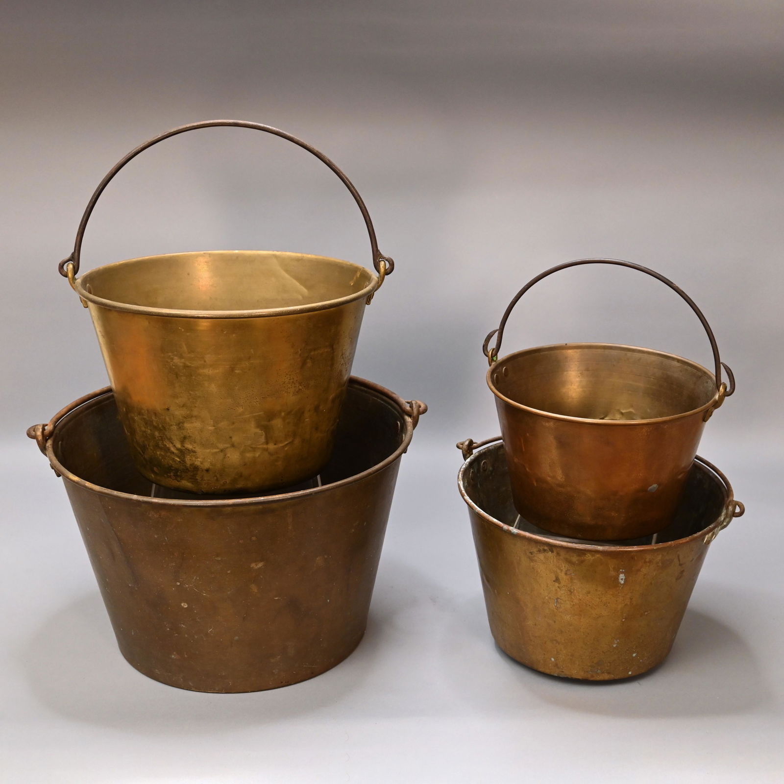 Set of Four Ansonia Brass Co. Spun Buckets (1 of 6)