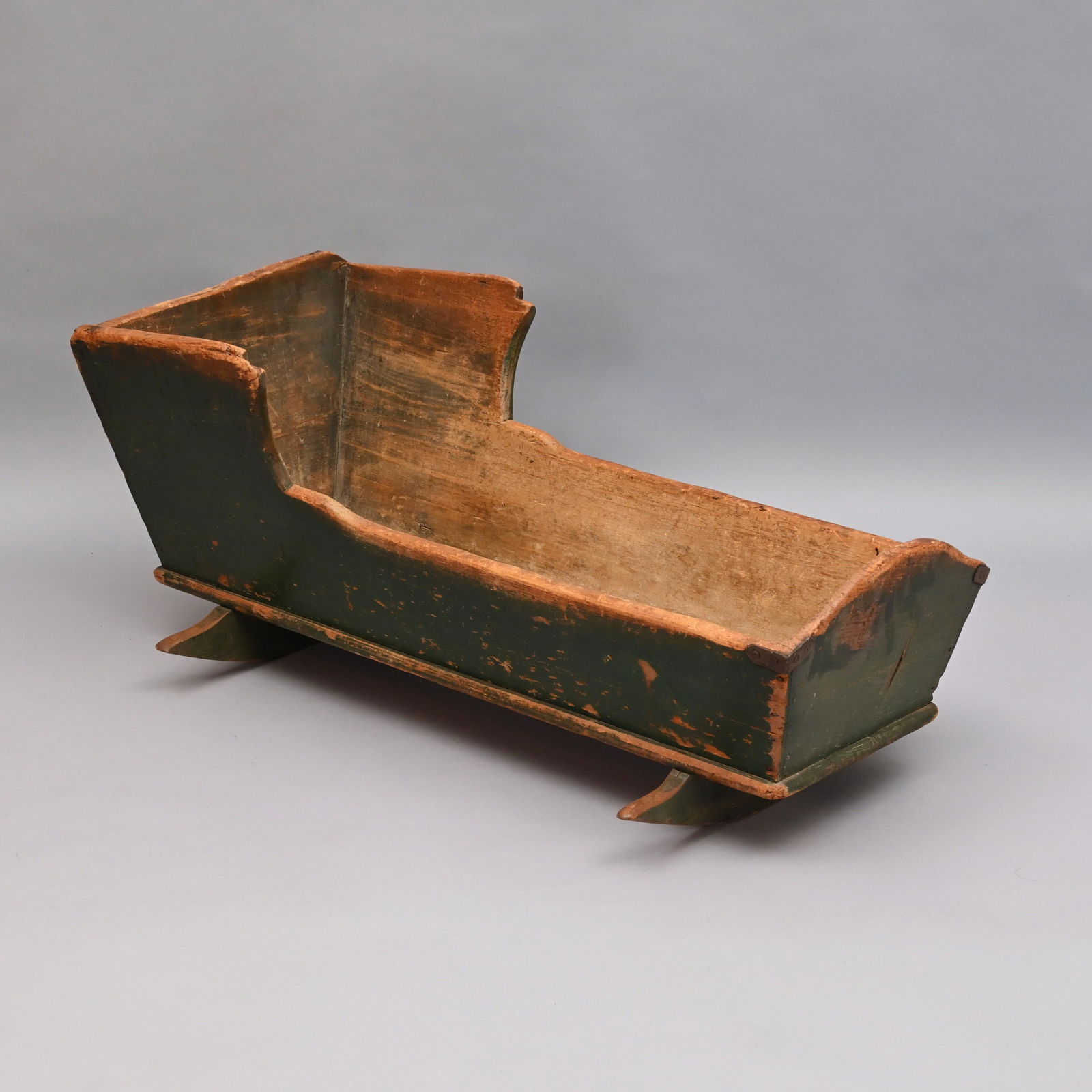 Early American Green-Painted Pine Cradle (1 of 5)