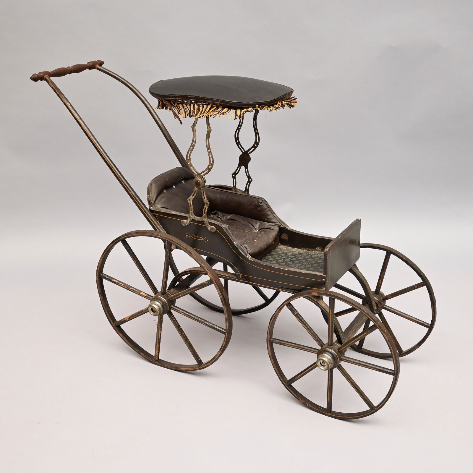 Victorian Paint-Decorated Doll's Stroller (1 of 4)