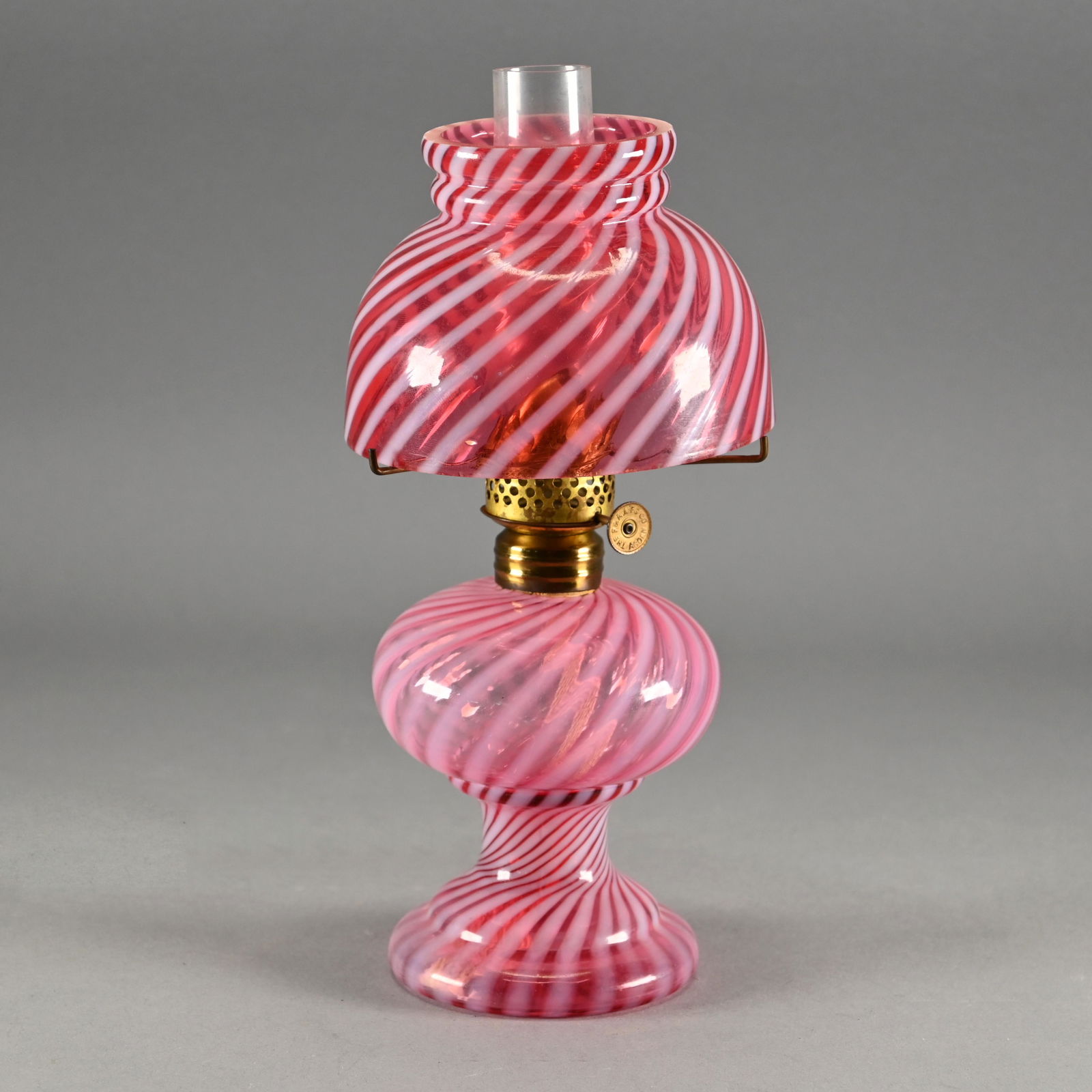 Cranberry Opalescent Swirl Miniature Lamp (1 of 6)
