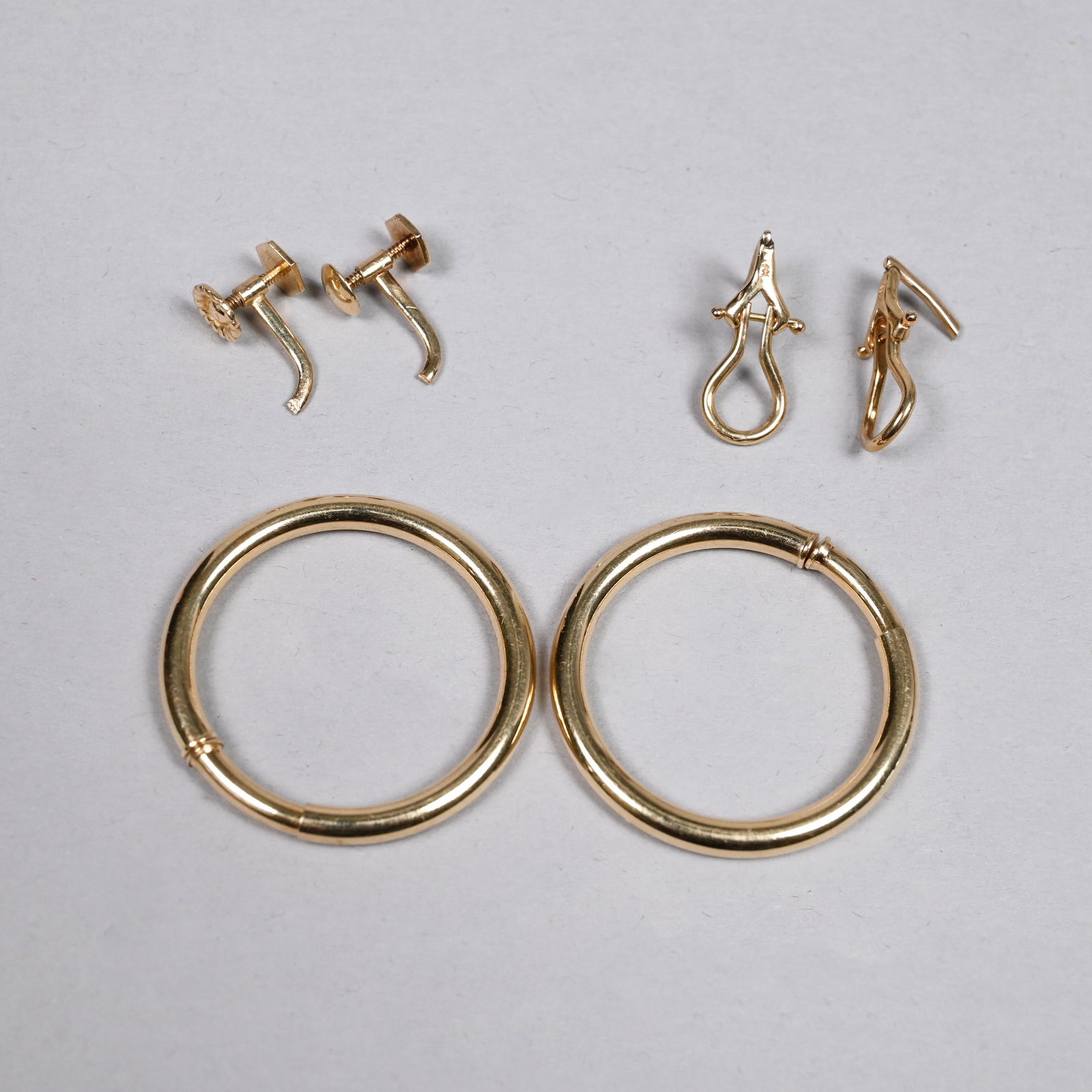 Pair of LadyÂ’s 14k Yellow Gold Hoop Earrings (1 of 4)