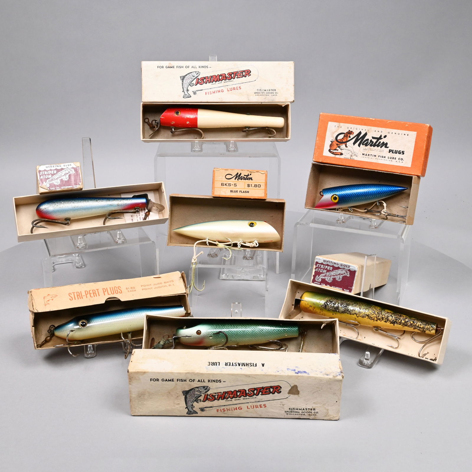 Seven Vintage Fish Lures: Martin, Atom, Fishmaster (1 of 15)