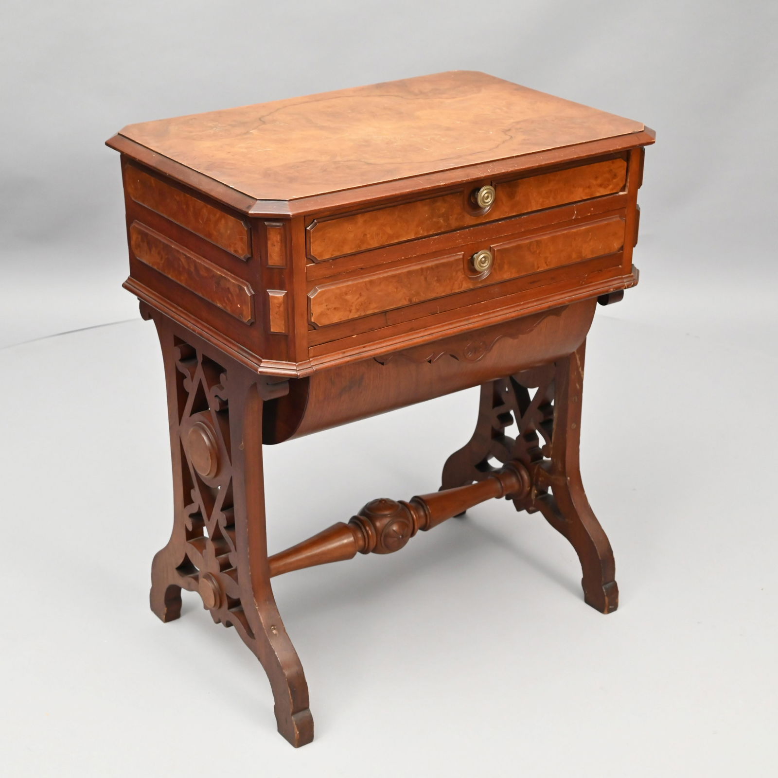Renaissance Revival Walnut Sewing Stand (1 of 9)