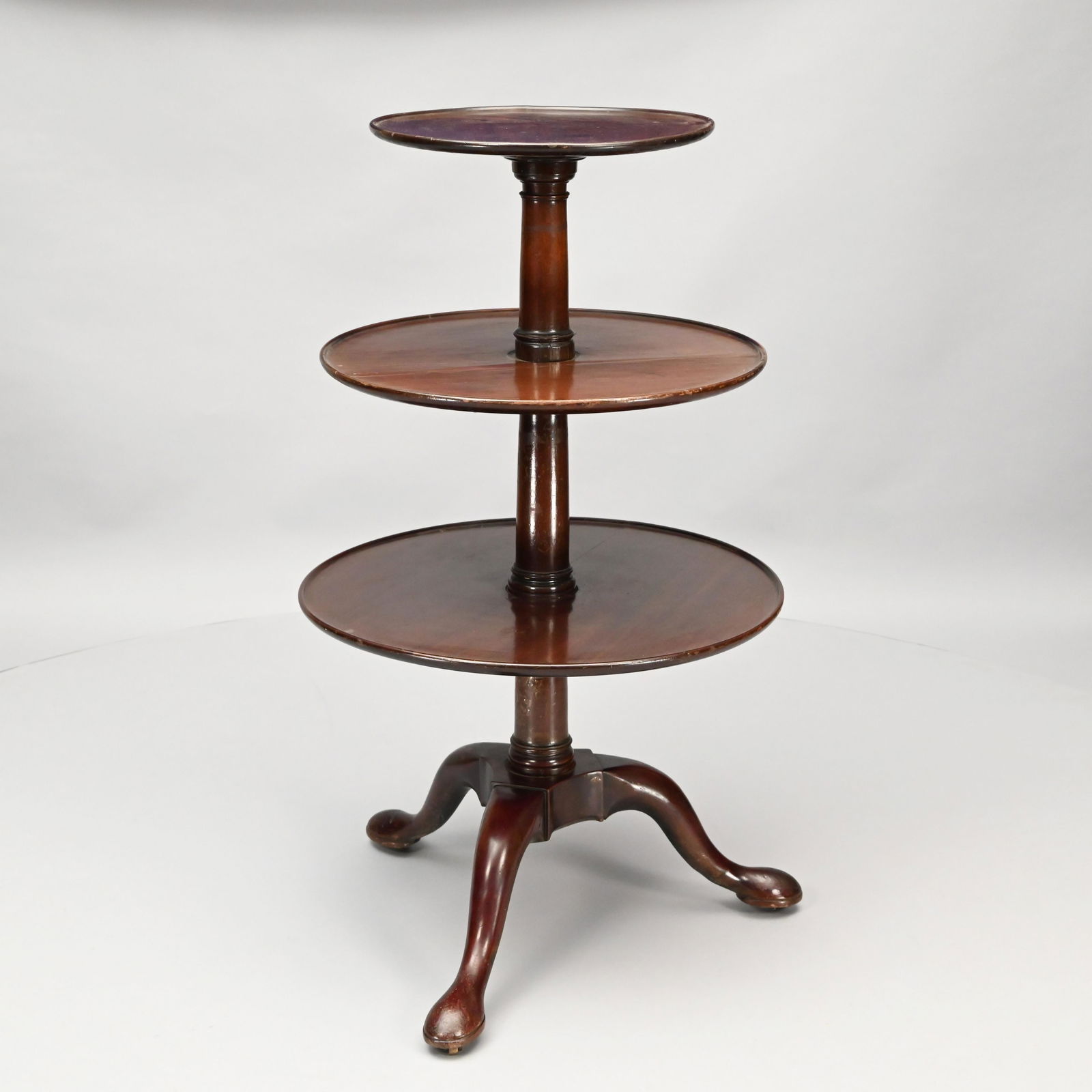 George III Mahogany Three-Tier Dumbwaiter (1 of 8)