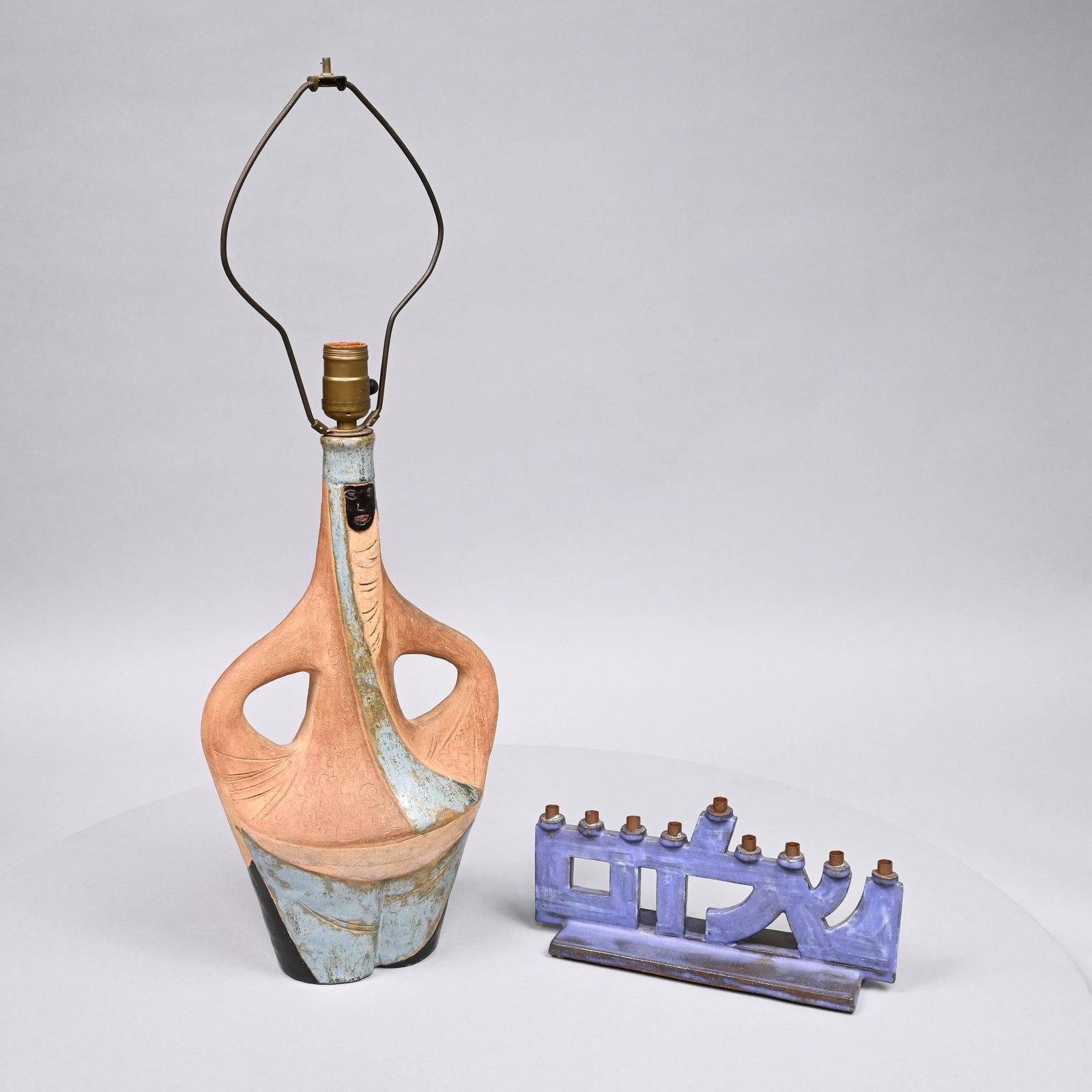Arman Szainer Studio Pottery Table Lamp & Menorah (1 of 10)