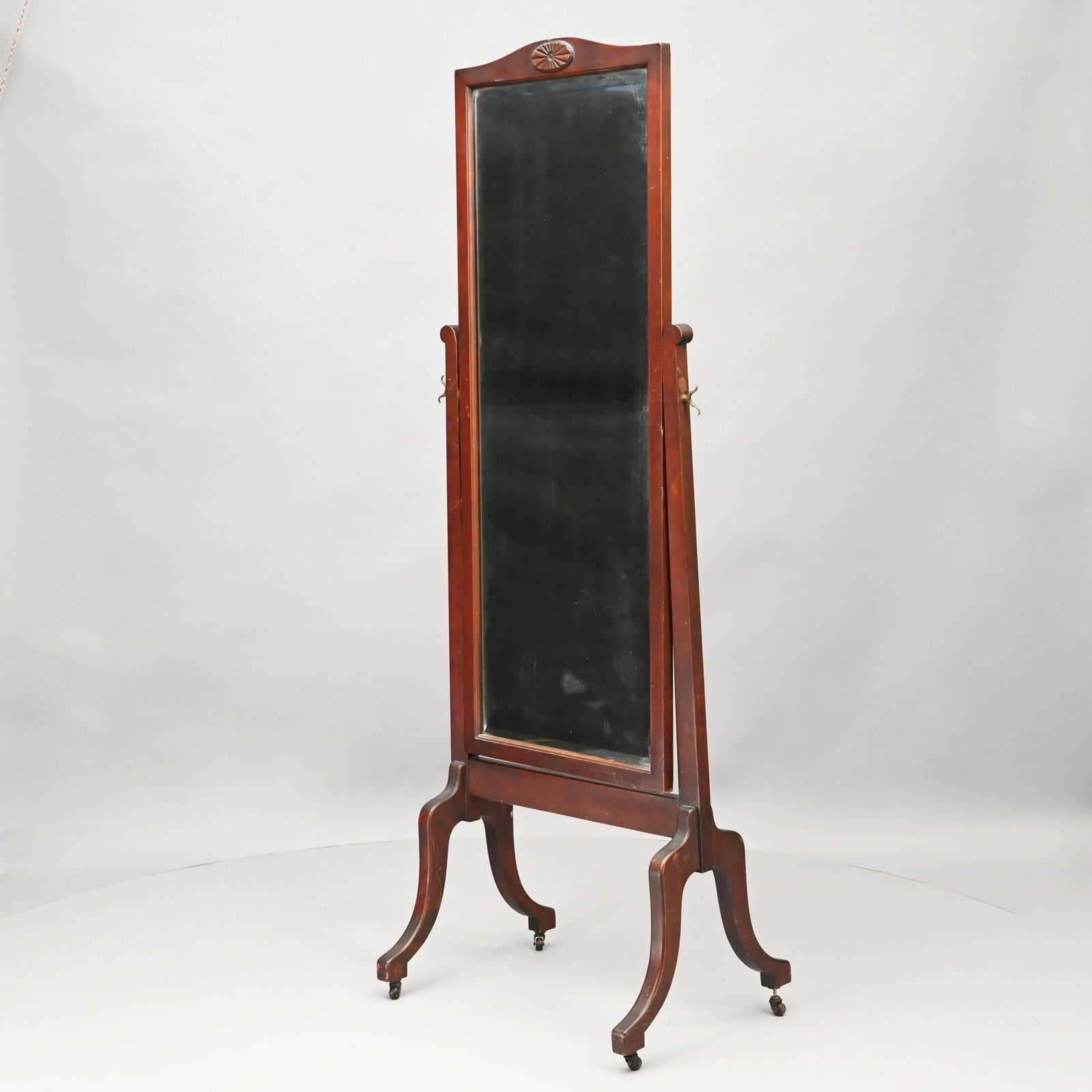 Late Victorian Mahogany-Finished Cheval Mirror (1 of 2)
