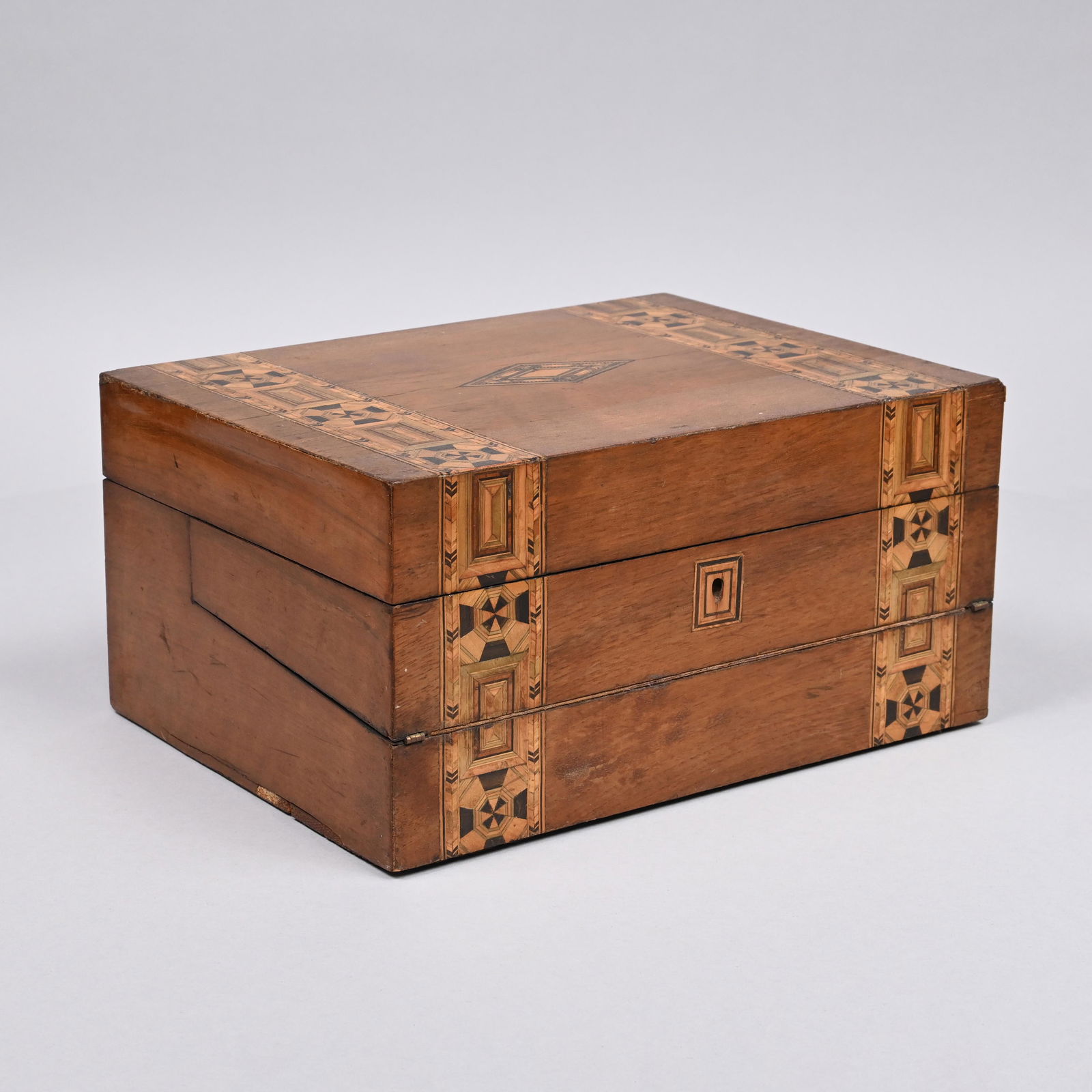 English Tunbridge Ware Writing Box, 1880's (1 of 11)