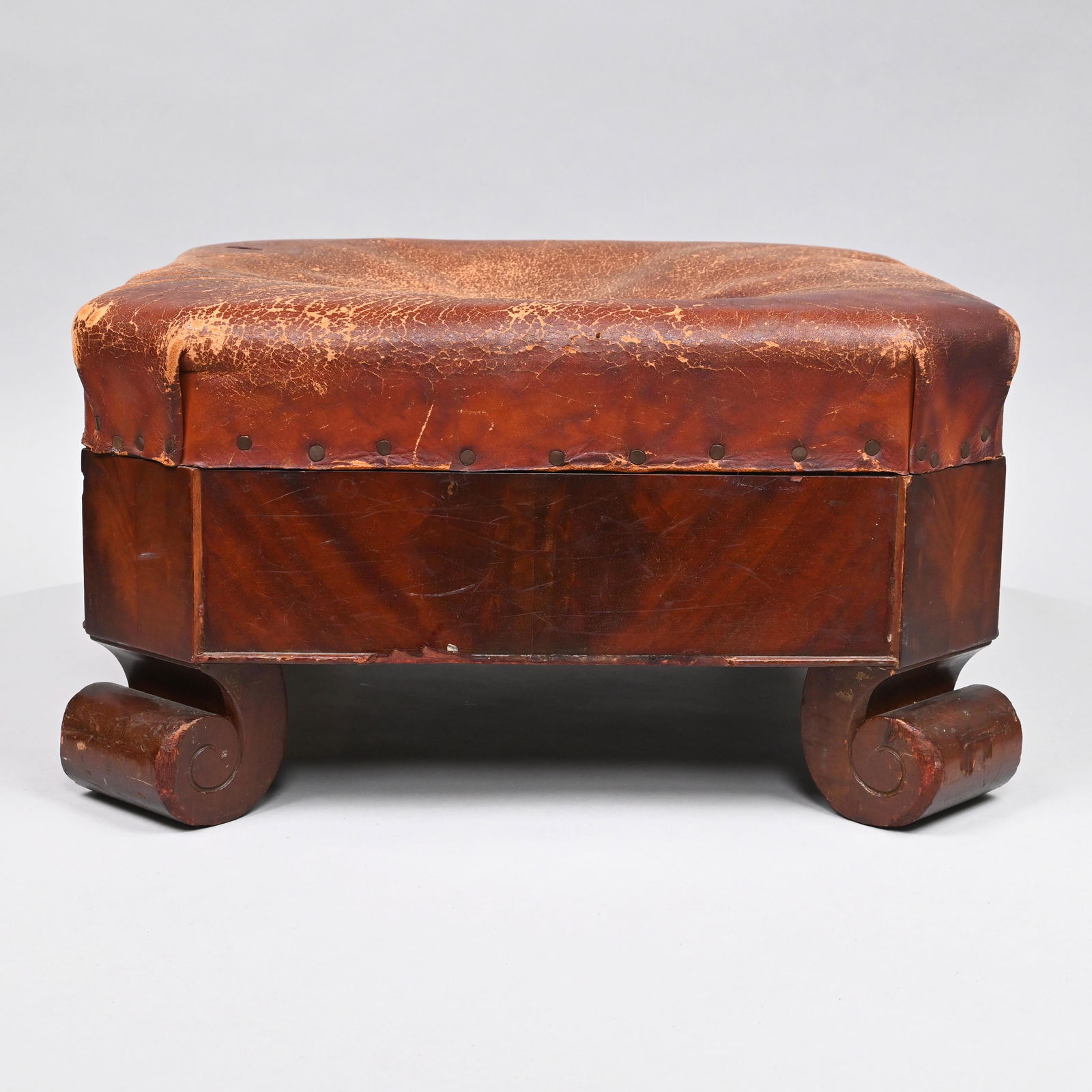 American Empire Mahogany Ottoman (1 of 10)