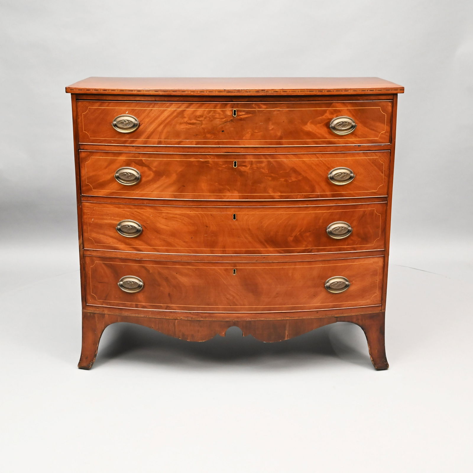 Conn. Federal Inlaid Mahogany Bow-Front Chest (1 of 8)