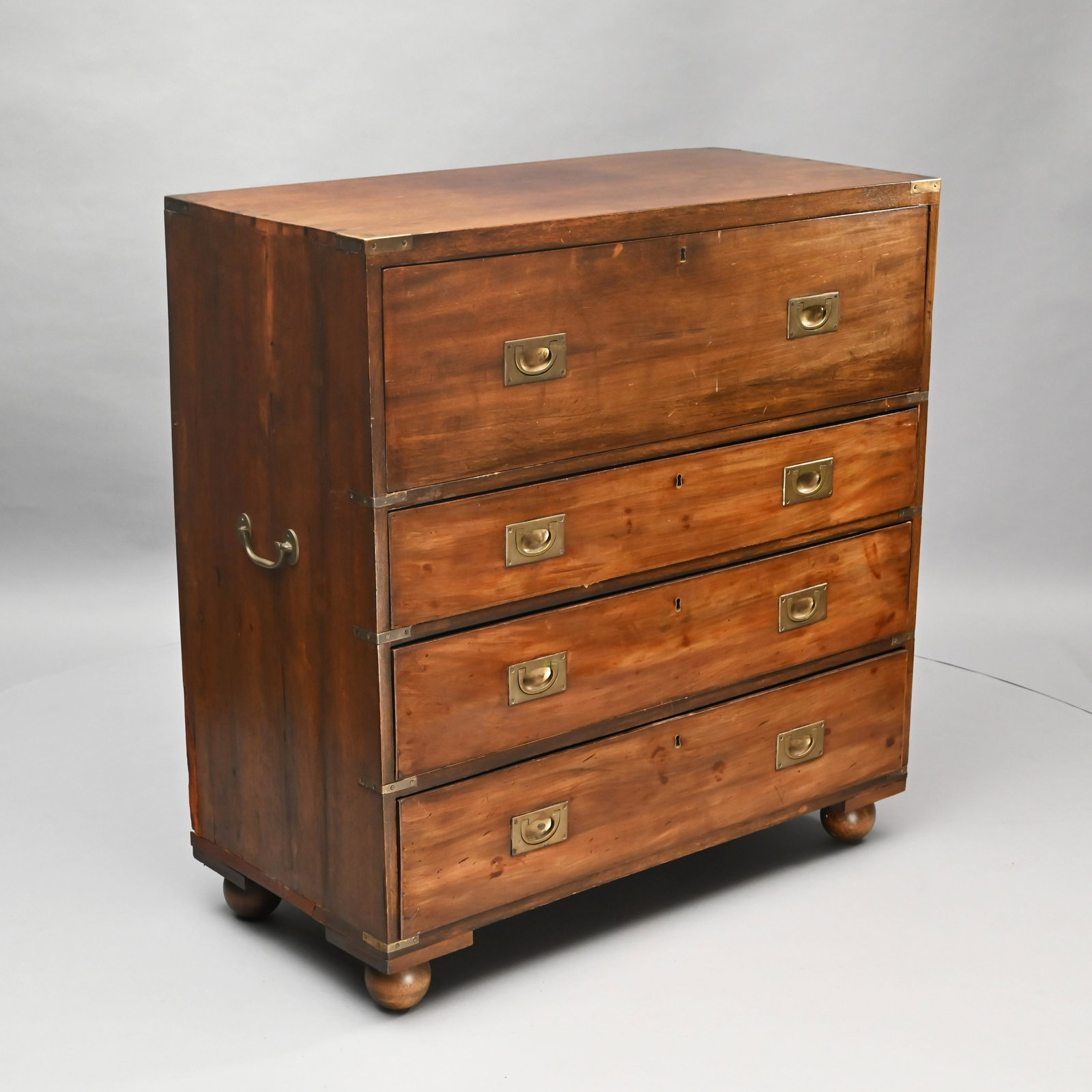 English Brass Bound Mahogany Campaign Chest (1 of 7)
