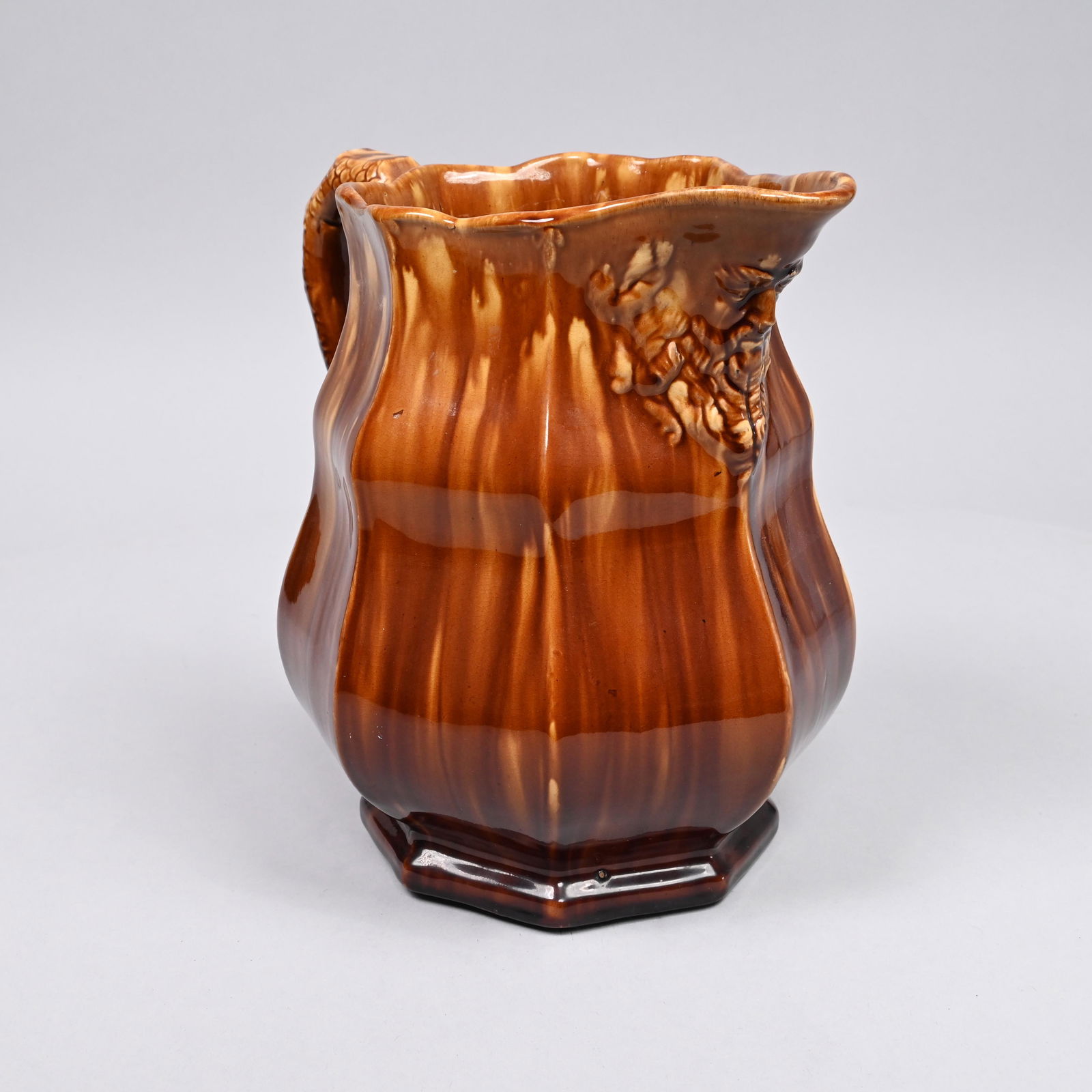 Unusual Rockingham-Glazed Pitcher, Mid-19th Cen. (1 of 6)