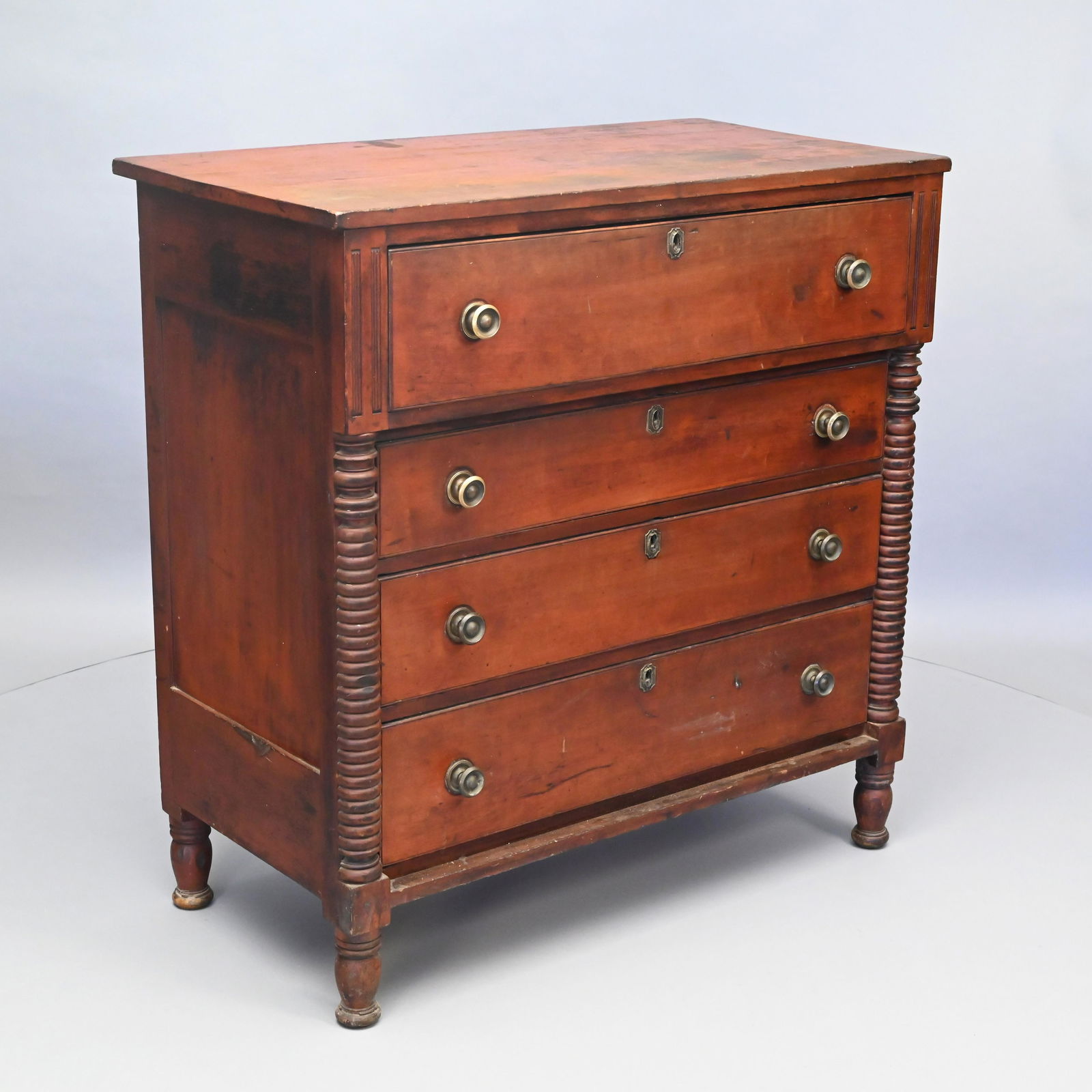 American Sheraton Maple Chest of Drawers (1 of 6)
