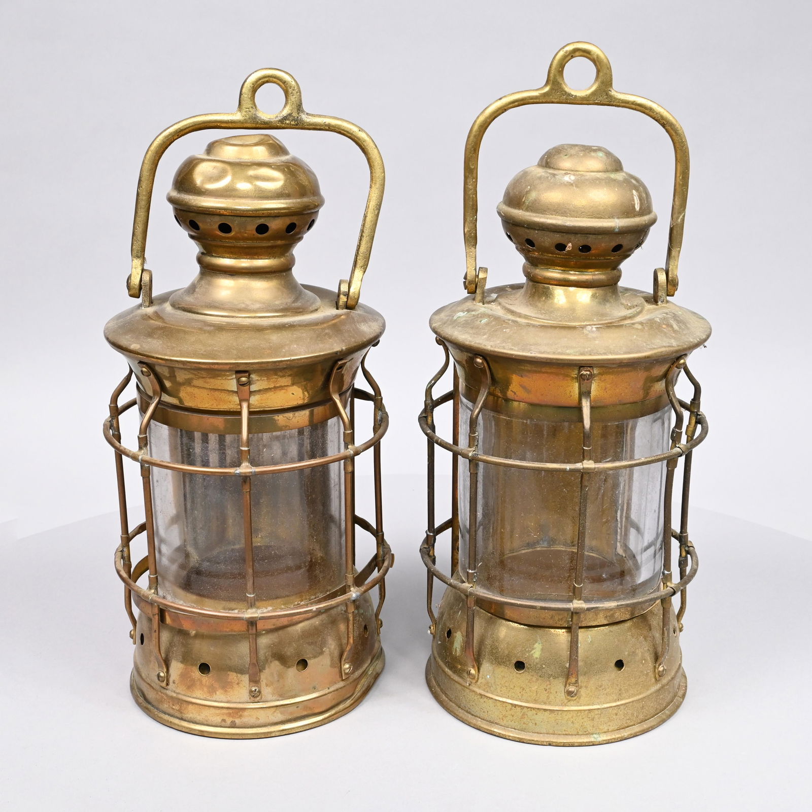 Pair of American Brass Ship's Lanterns (1 of 11)
