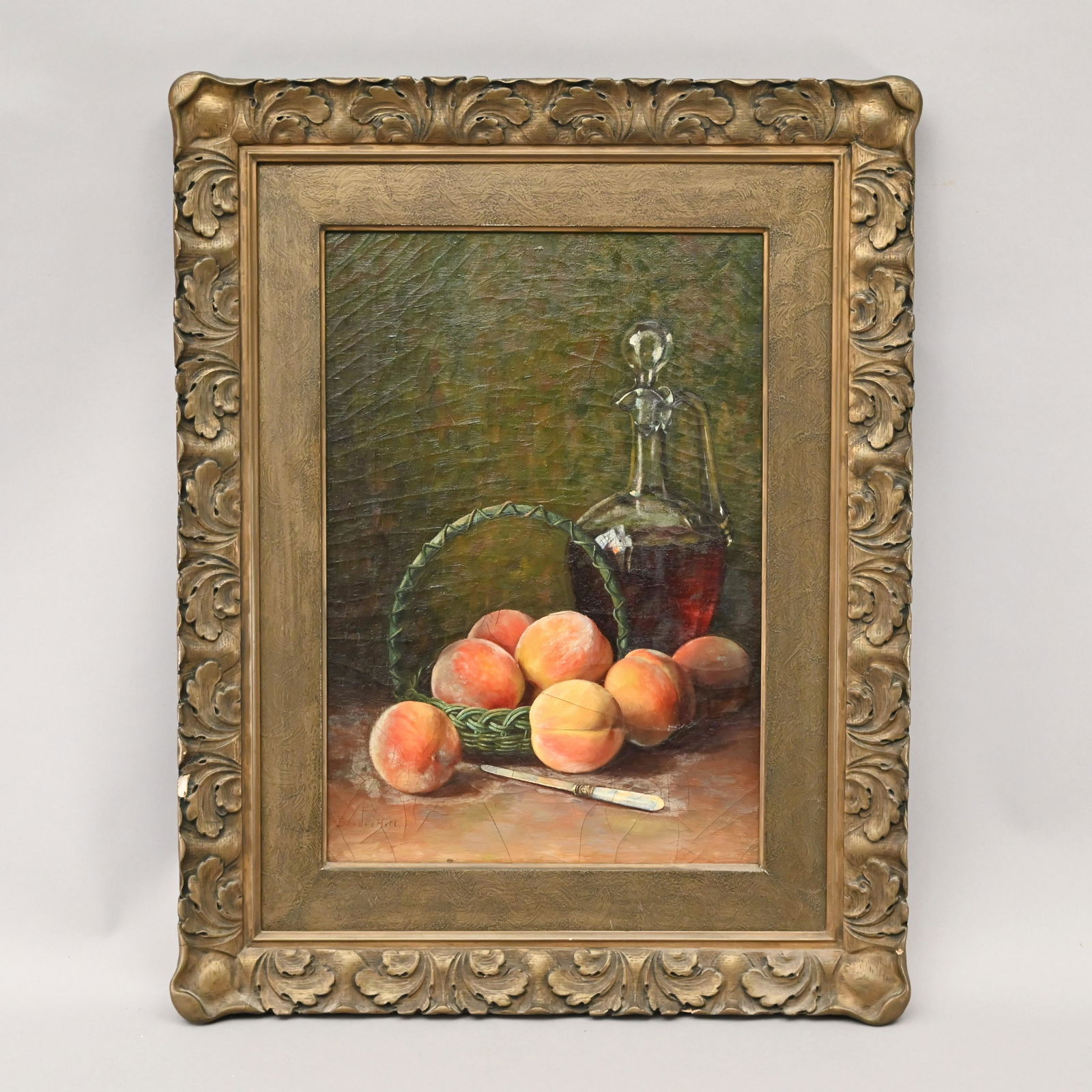 Bessie Hill - Still-life with Peaches & Claret Jug (1 of 3)